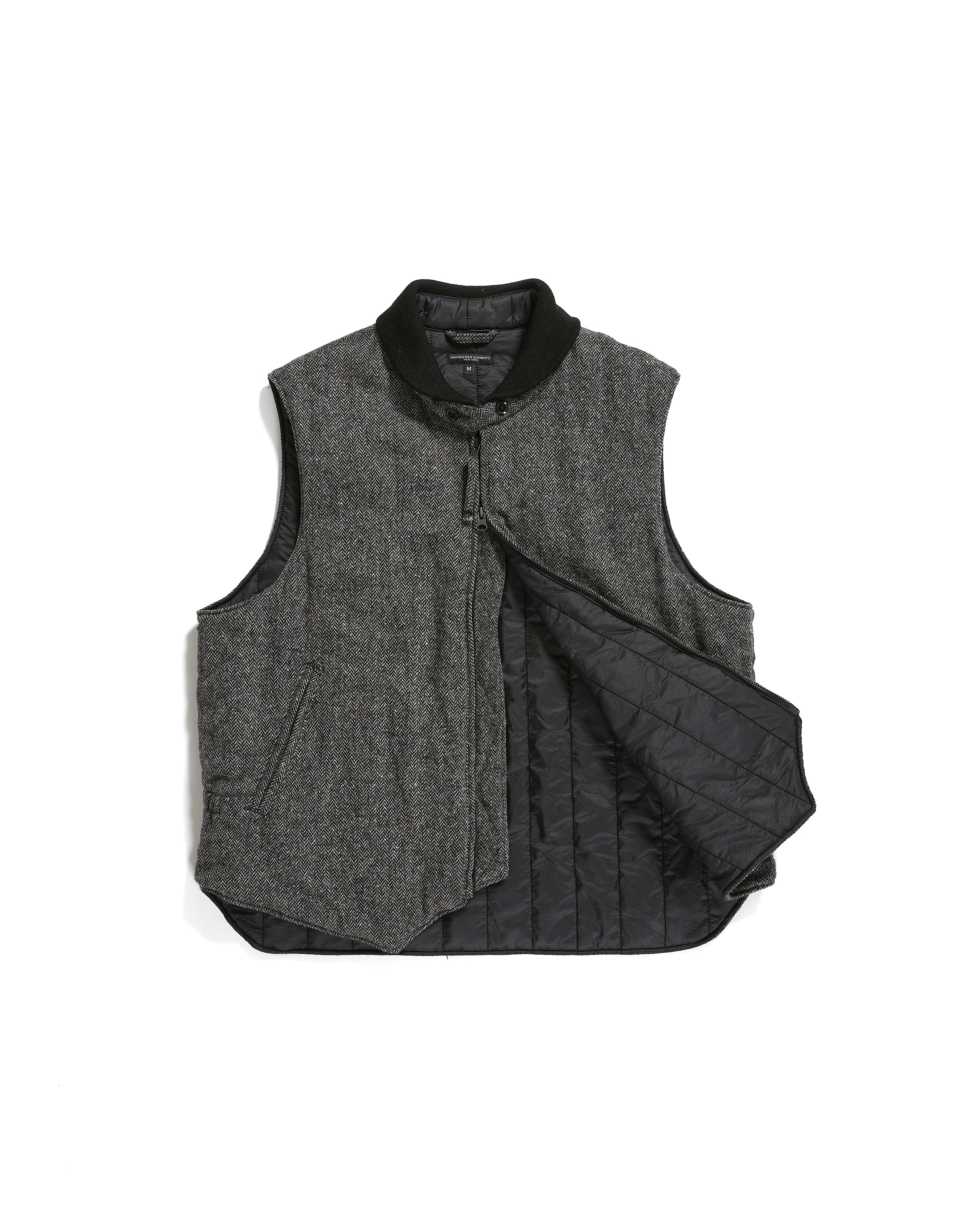 LL Vest - Grey Poly Wool Herringbone