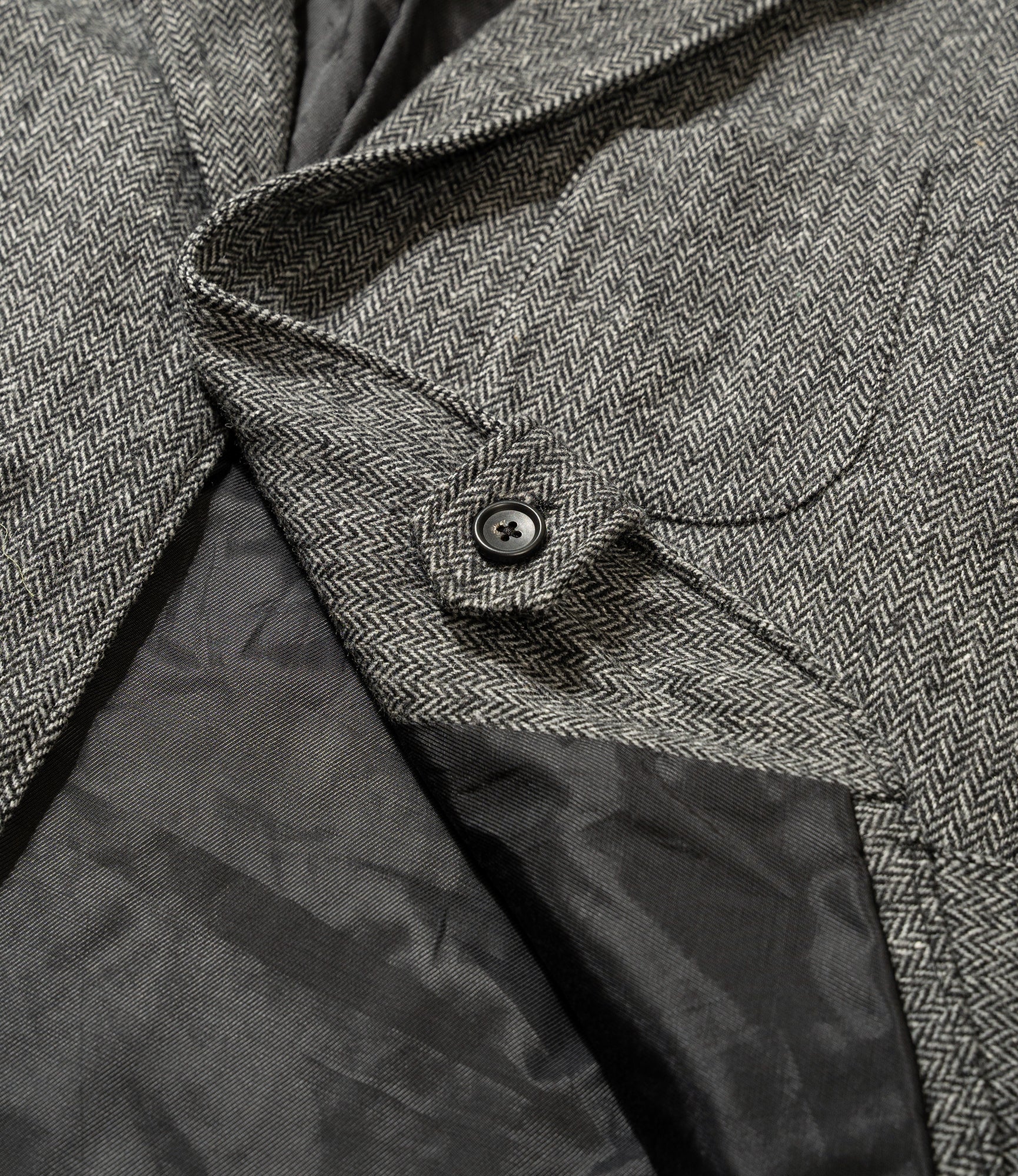 Slanted Jacket - Grey Poly Wool Herringbone