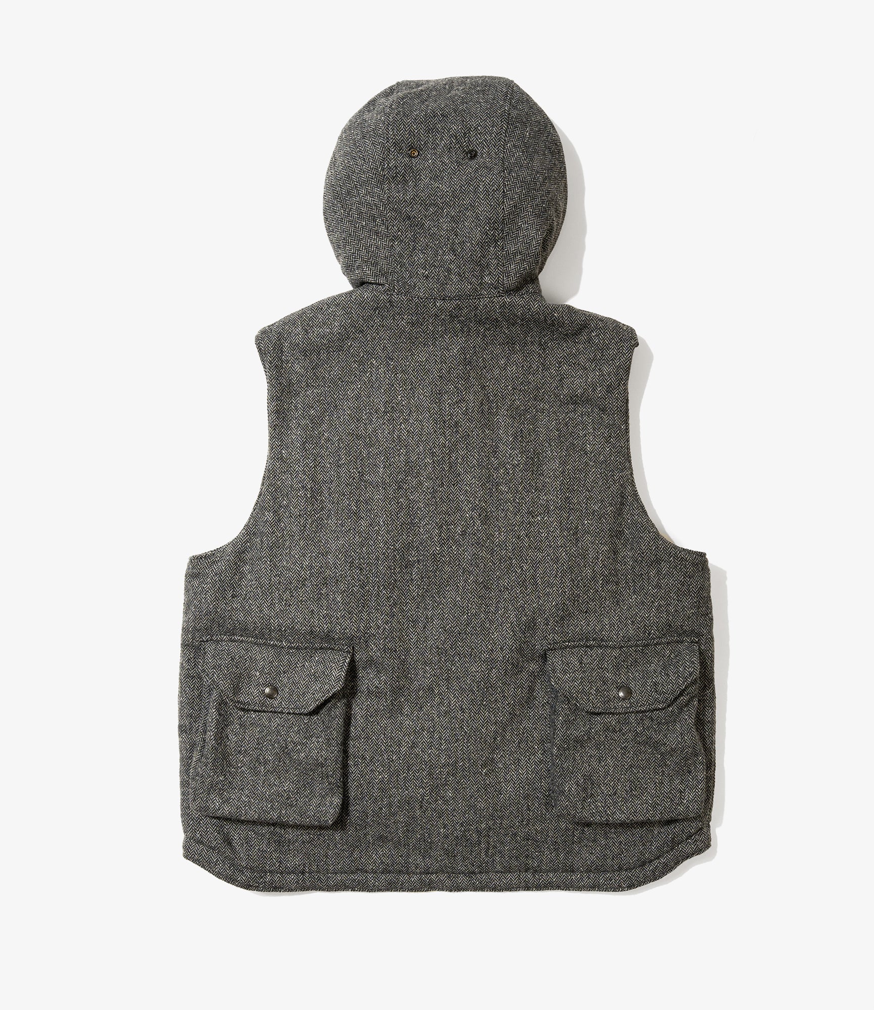 Field Vest - Grey Poly Wool Herringbone