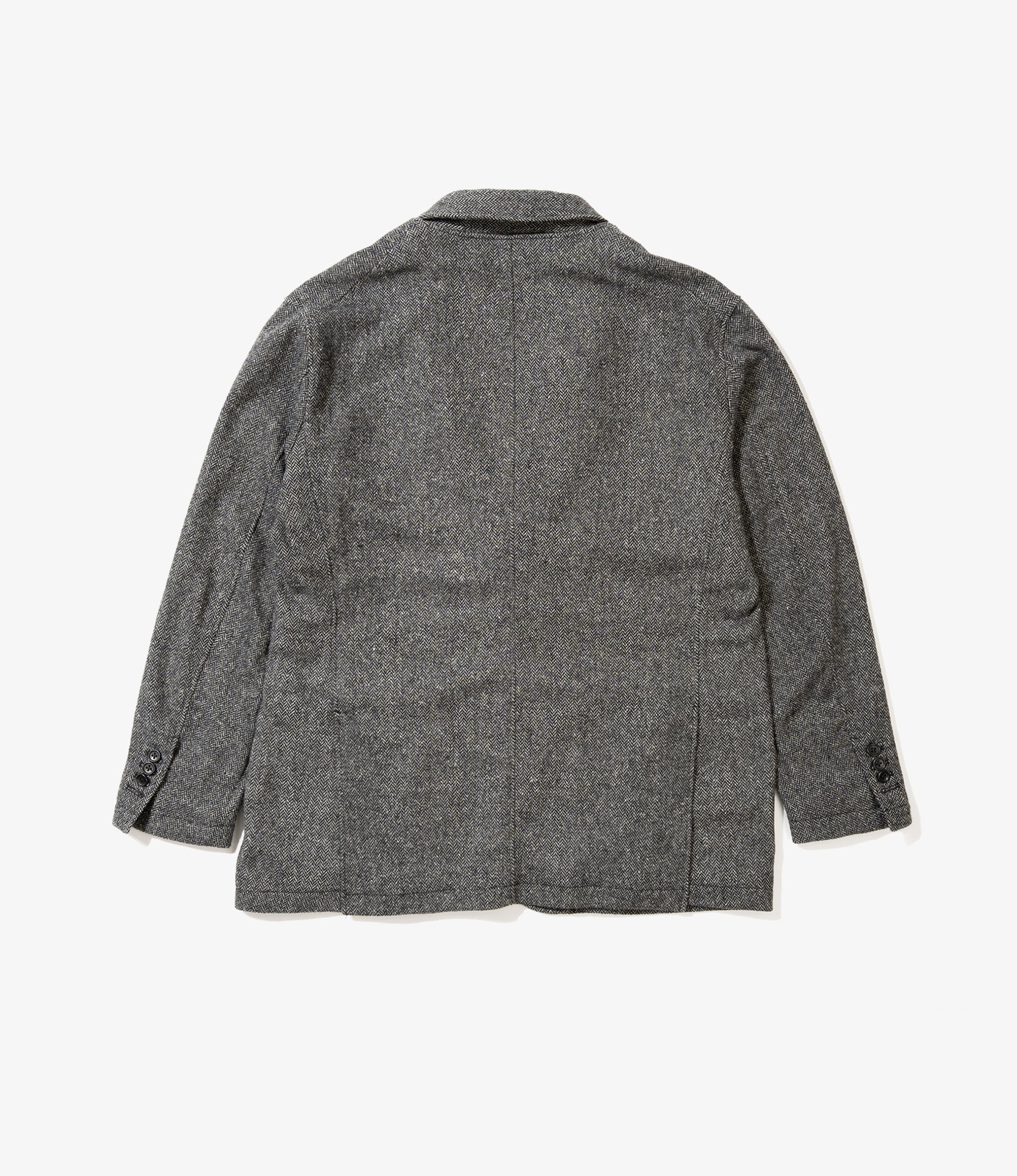 Trans Jacket - Grey Poly Wool Herringbone