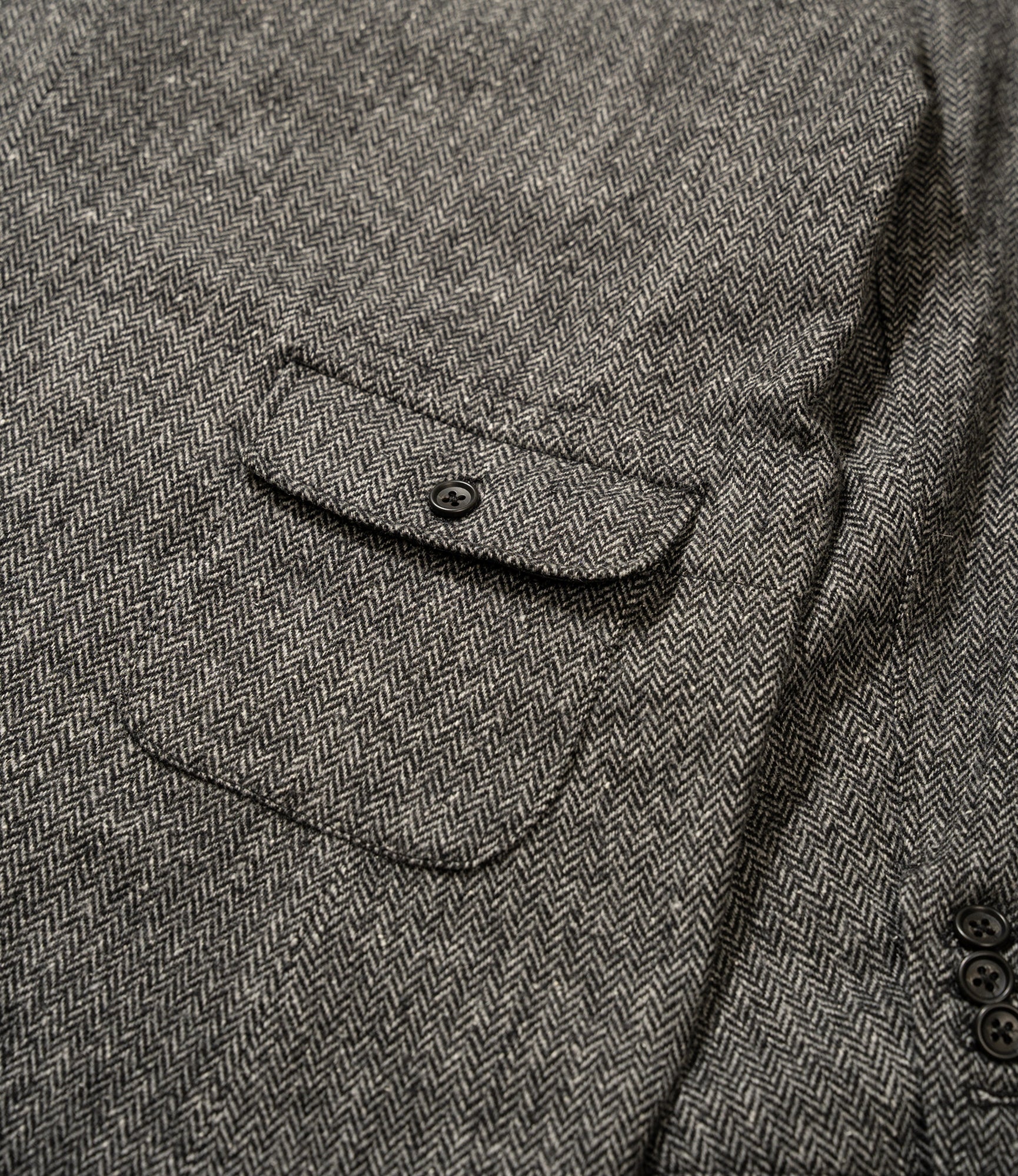 Slanted Jacket - Grey Poly Wool Herringbone