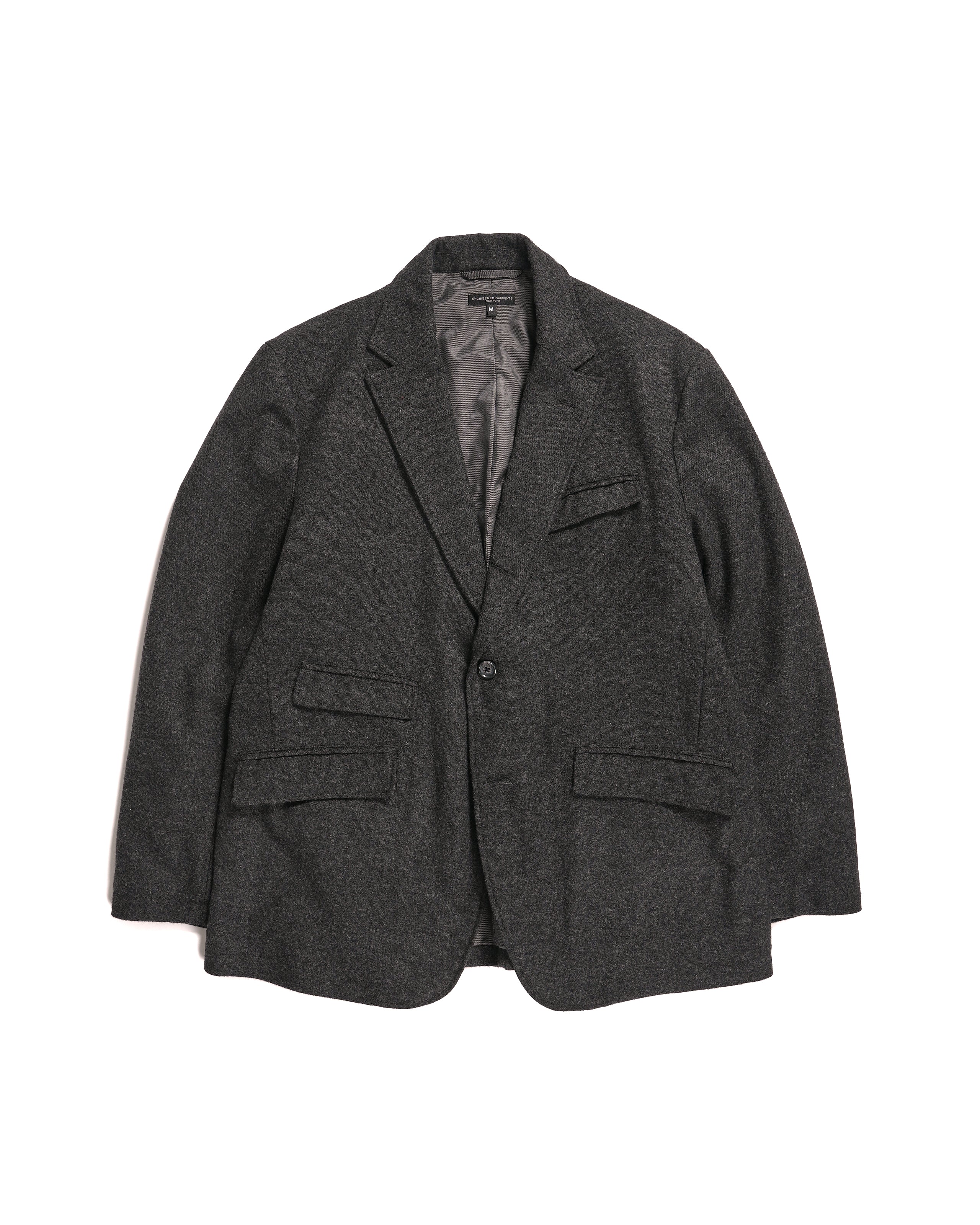 Andover Jacket - Grey Solid Poly Wool Flannel