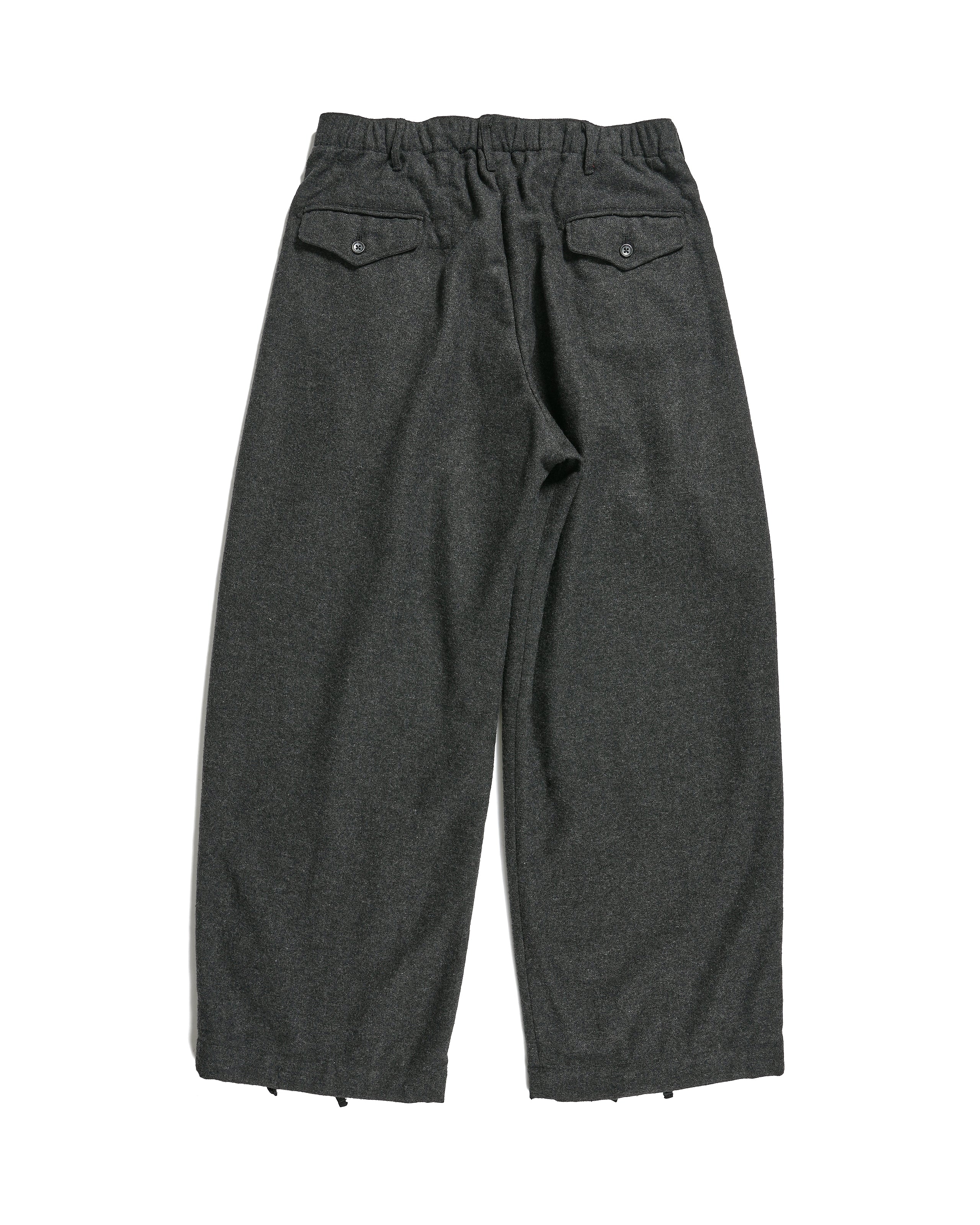 Oxford Pant - Grey Solid Poly Wool Flannel