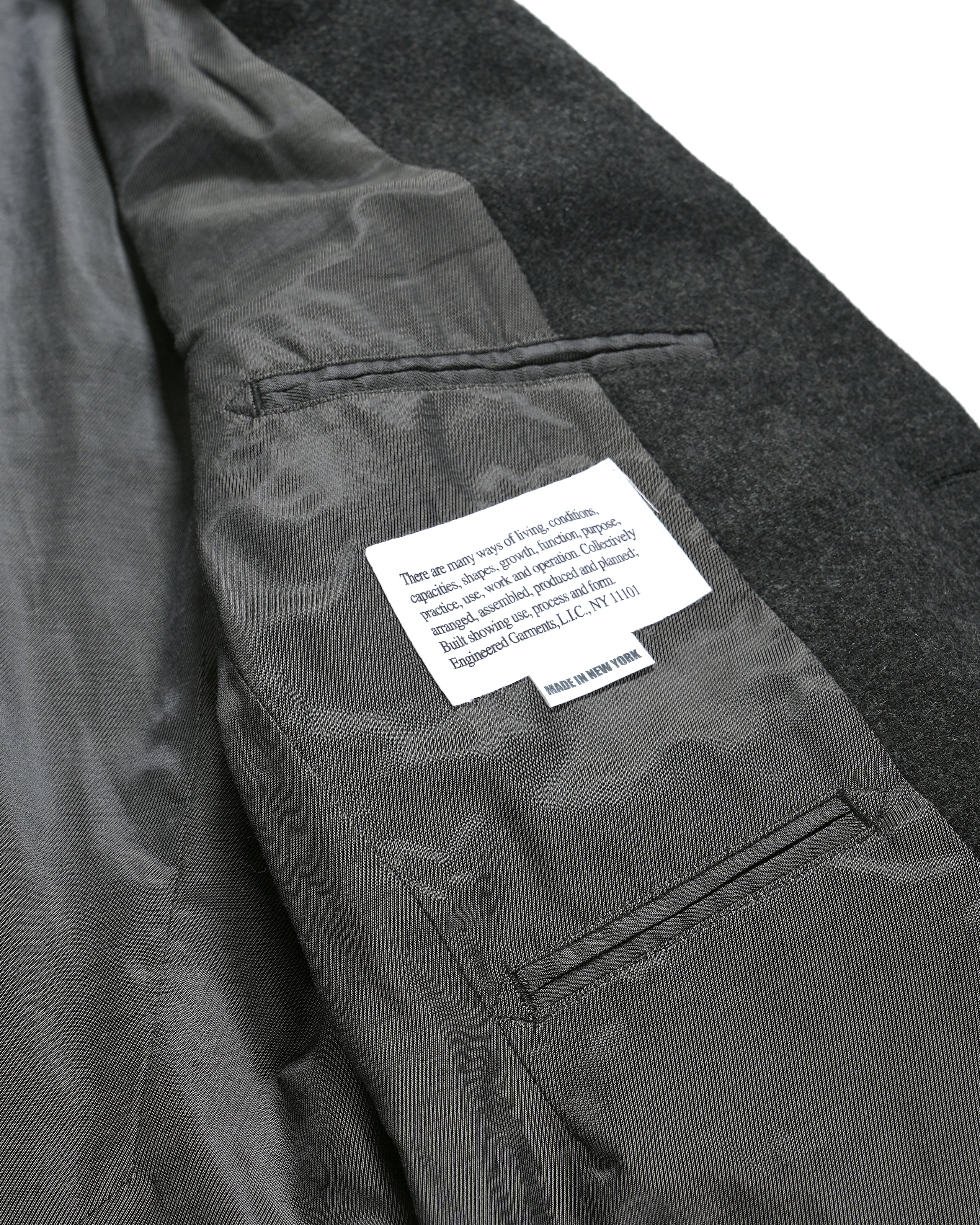 Andover Jacket - Grey Solid Poly Wool Flannel