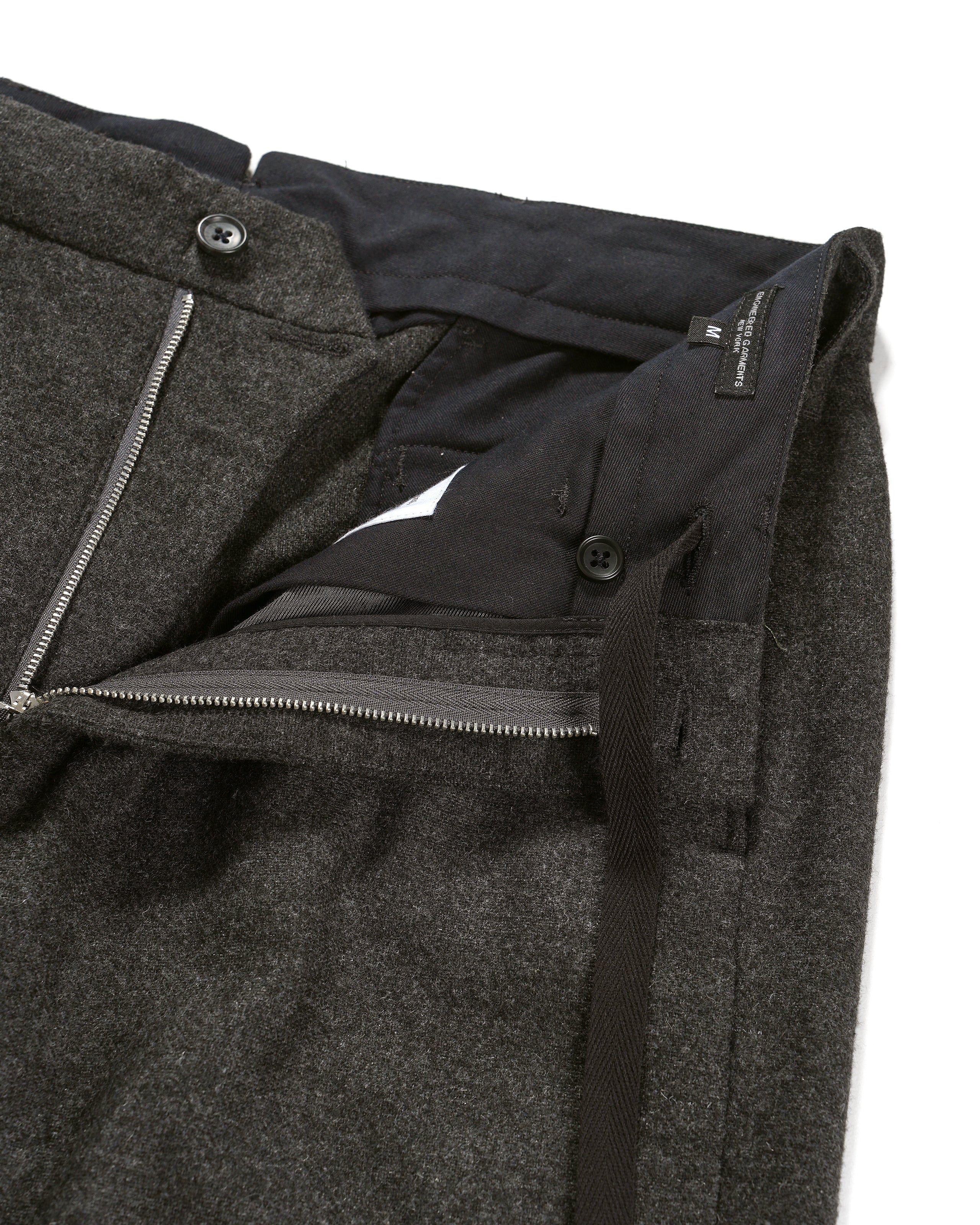 Andover Pant - Grey Solid Poly Wool Flannel