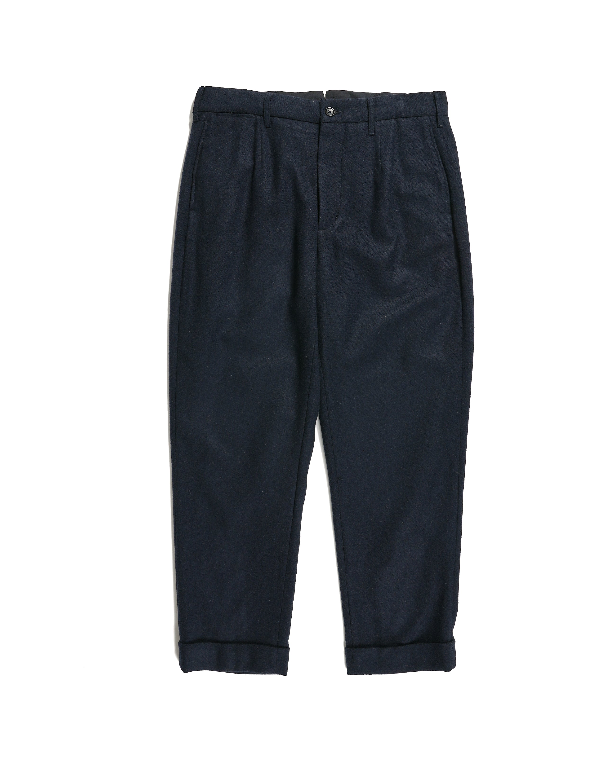 Andover Pant - Navy Solid Poly Wool Flannel