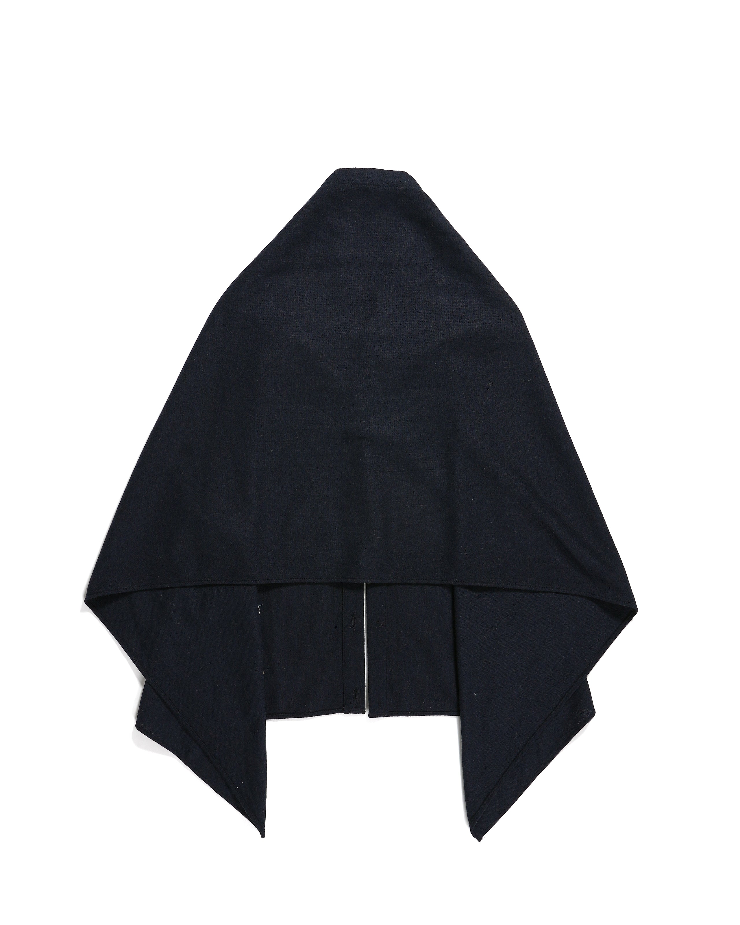 Button Shawl - Navy Solid Poly Wool Flannel