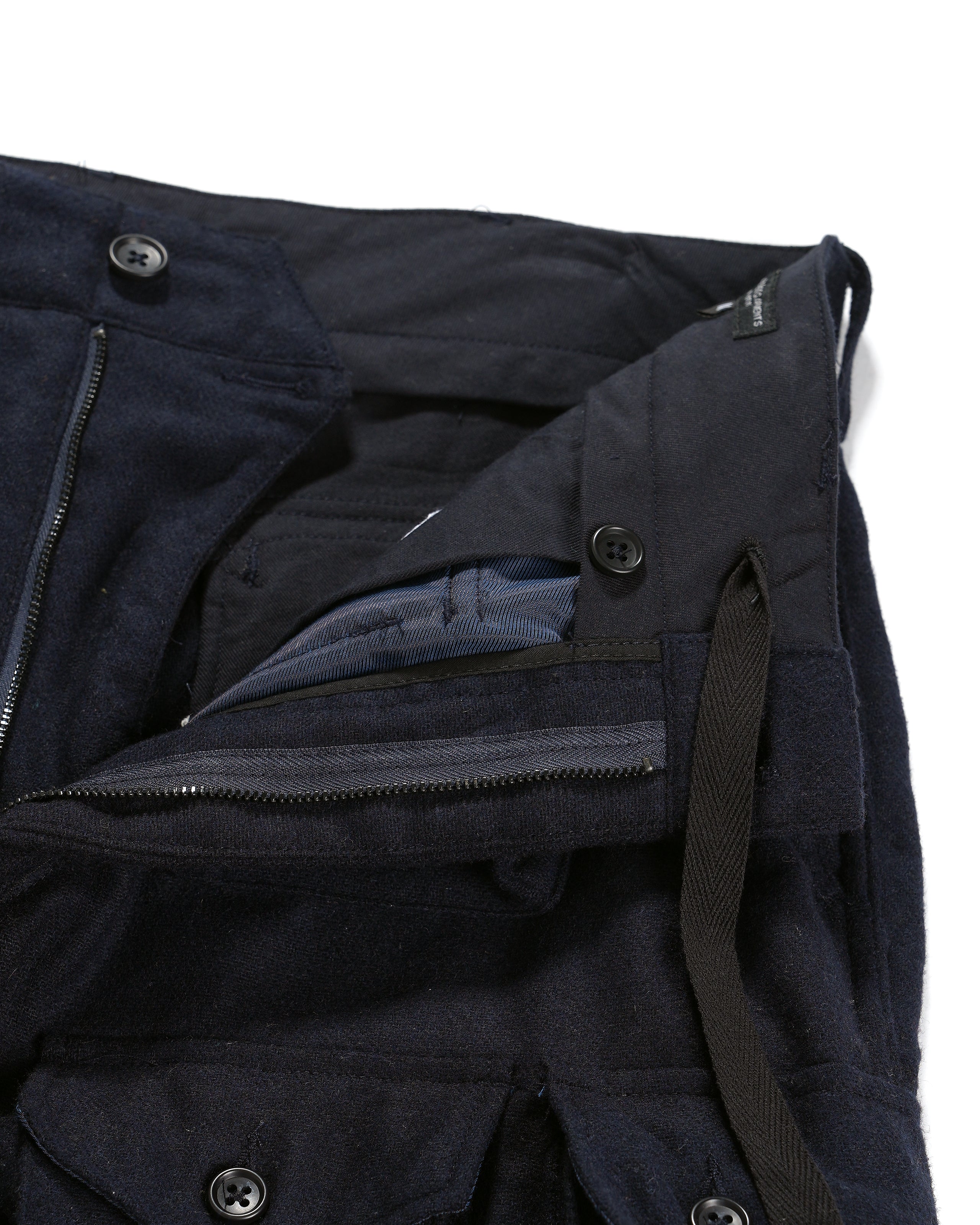 FA Pant - Navy Solid Poly Wool Flannel