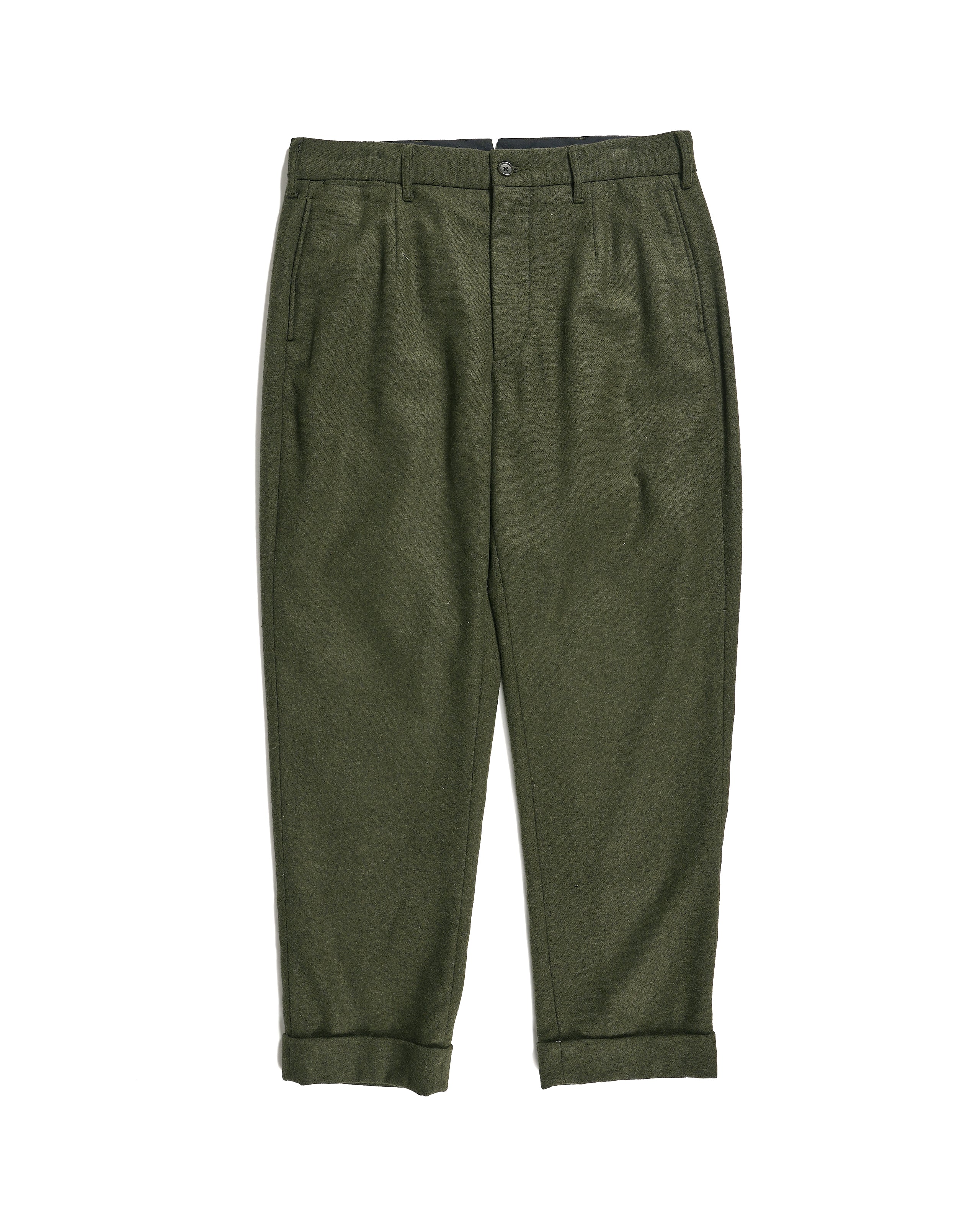 Andover Pant - Olive Solid Poly Wool Flannel