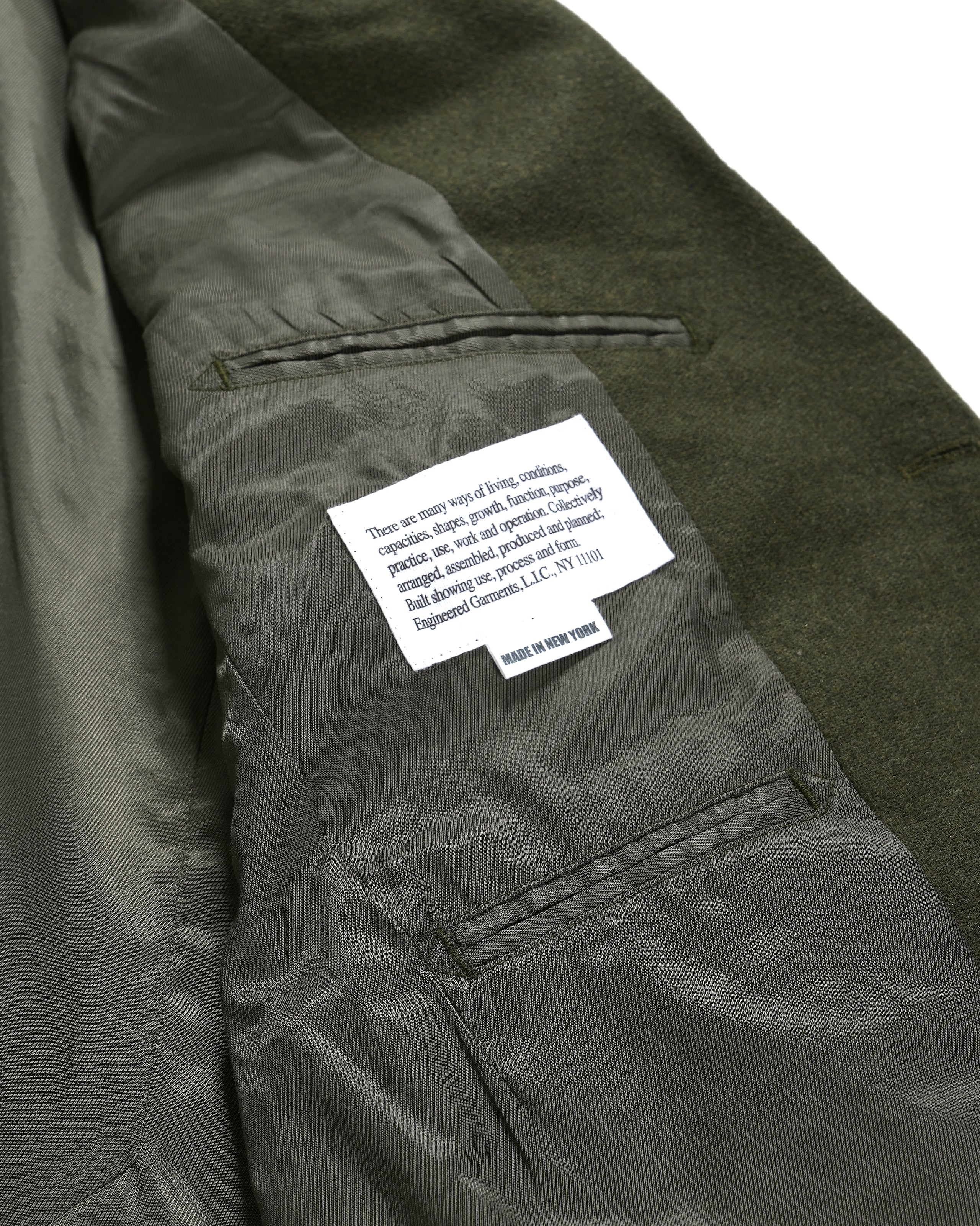 Andover Jacket - Olive Solid Poly Wool Flannel