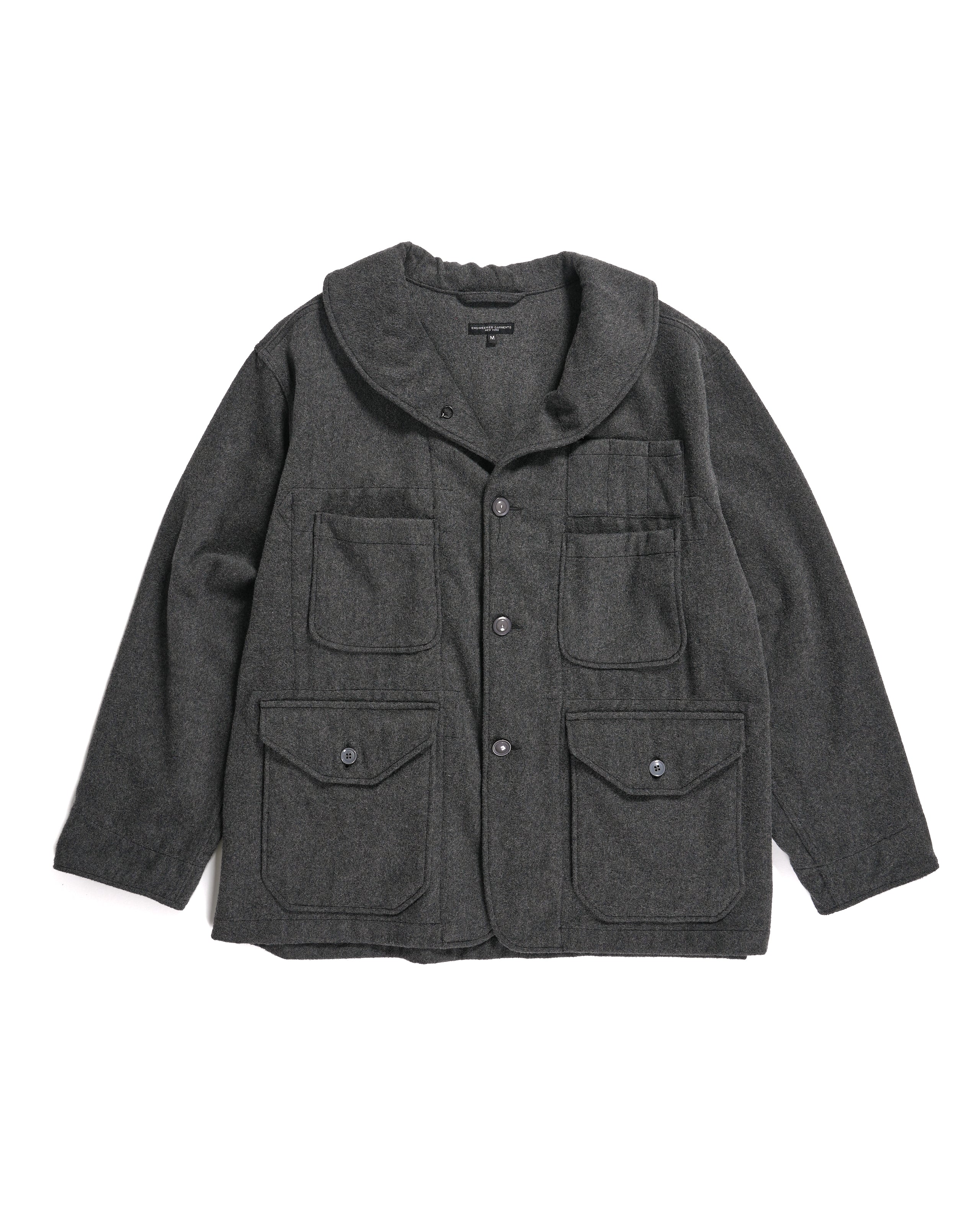 Maine Guide Jacket - Grey Wool Polyester Heavy Flannel