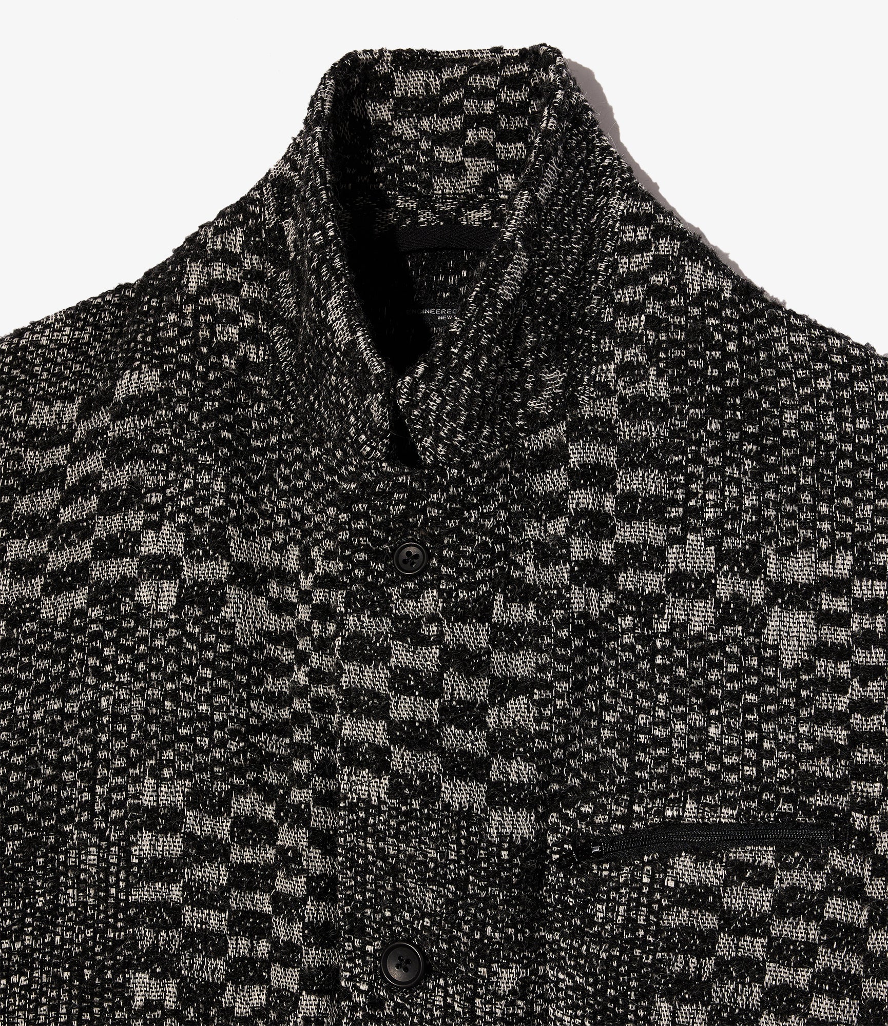 Knit Leisure Jacket - Black/White Pattern Block Jq.