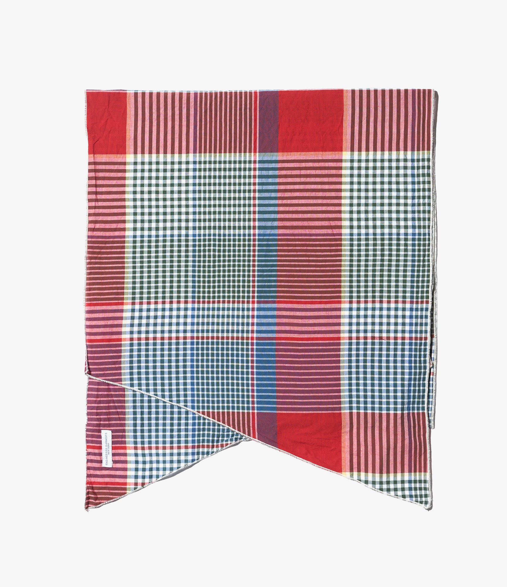 Long Scarf - Red/Green Big Madras Plaid
