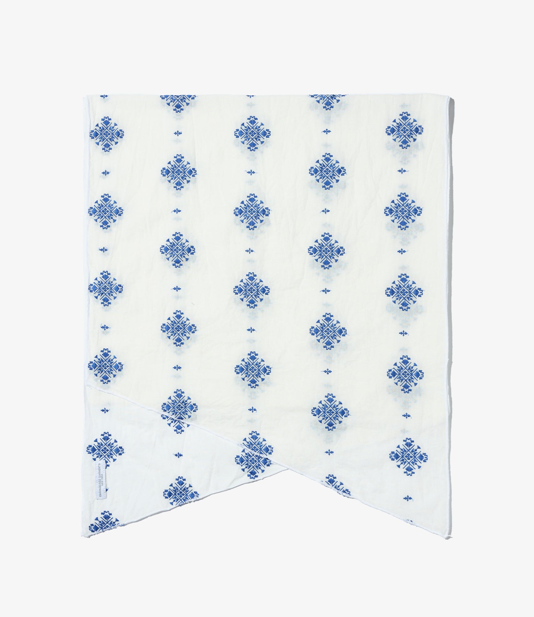 Long Scarf - White CP Crest Embroidery