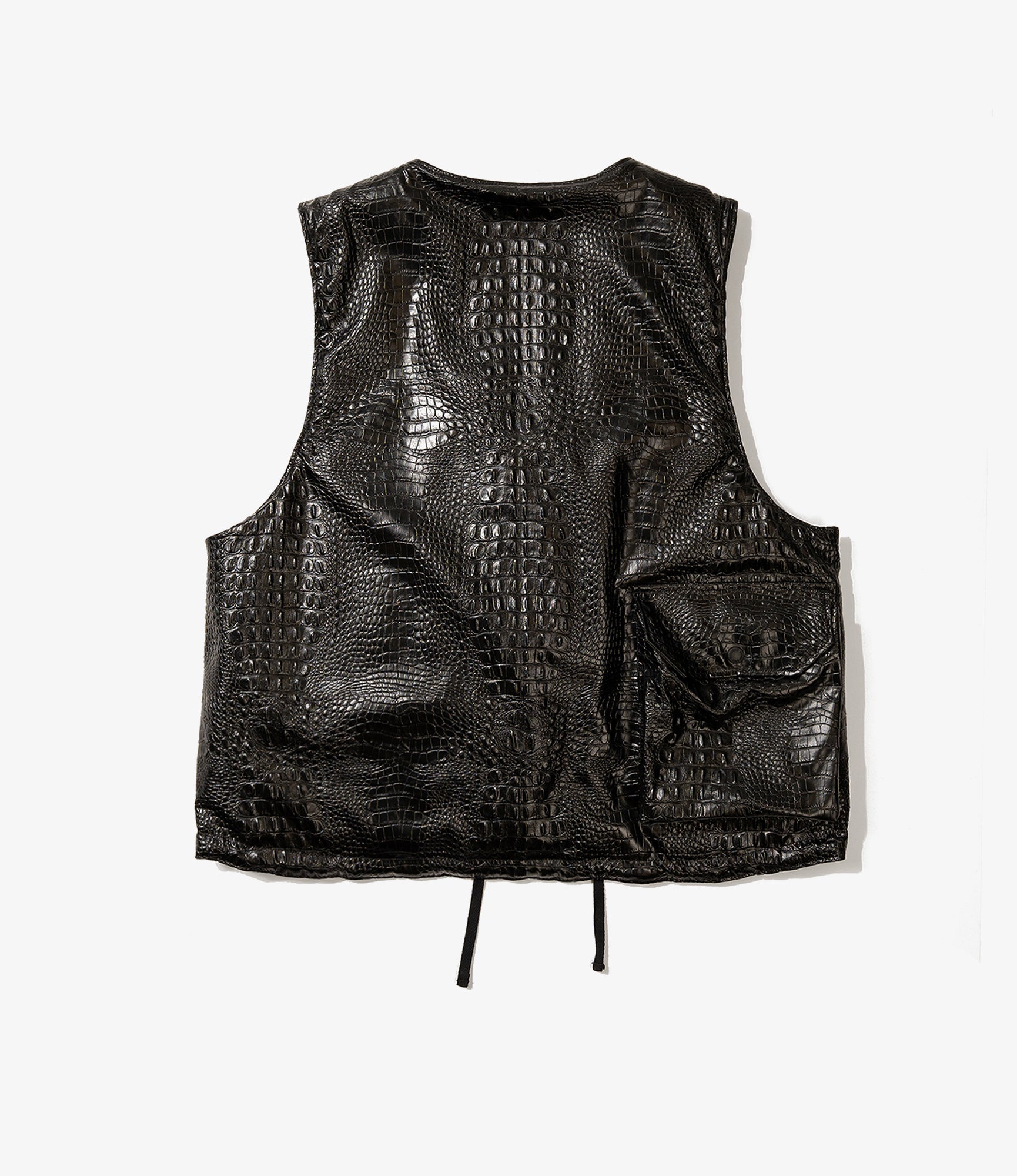 Cover Vest - Black Alligator Embossed Fake Leather