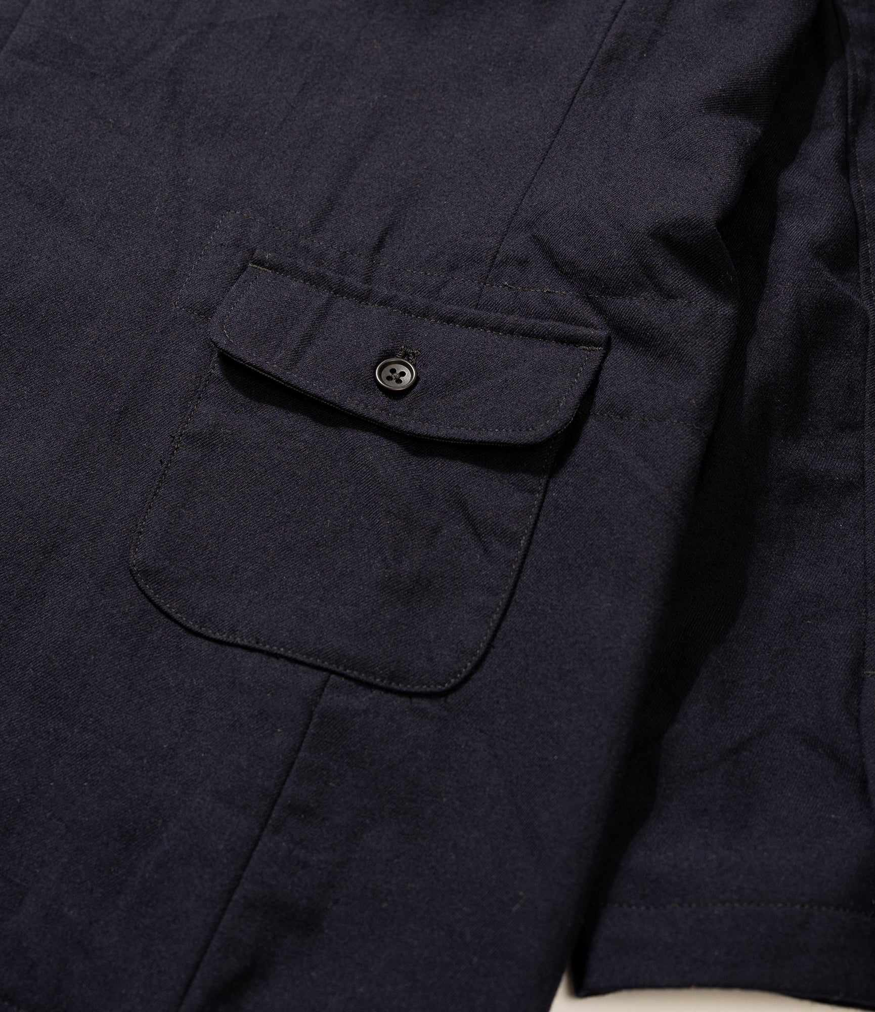 Slanted Jacket - Dark Navy Wool Uniform Serge