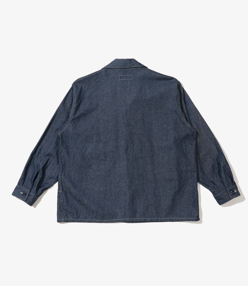MC Shirt Jacket - Indigo industrial 8oz Denim | Nepenthes New York