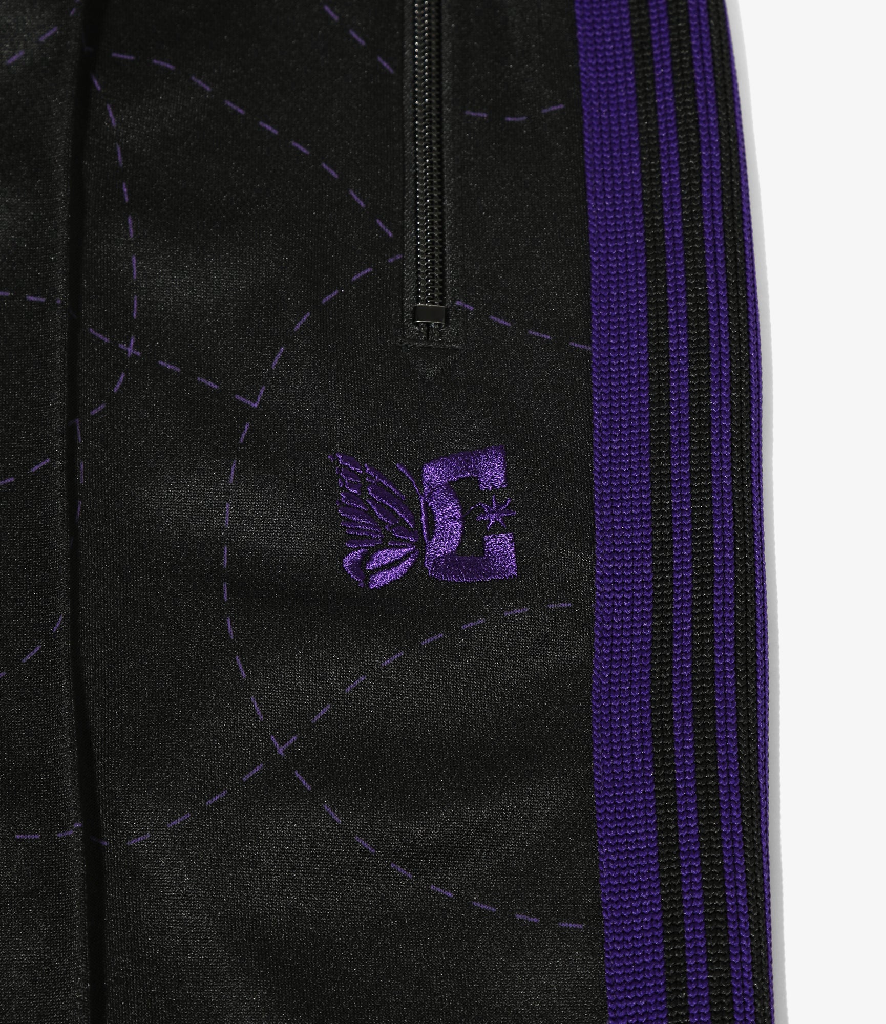 Needles x DC Shoes - Track Pant - Black - Poly Smooth / Printed