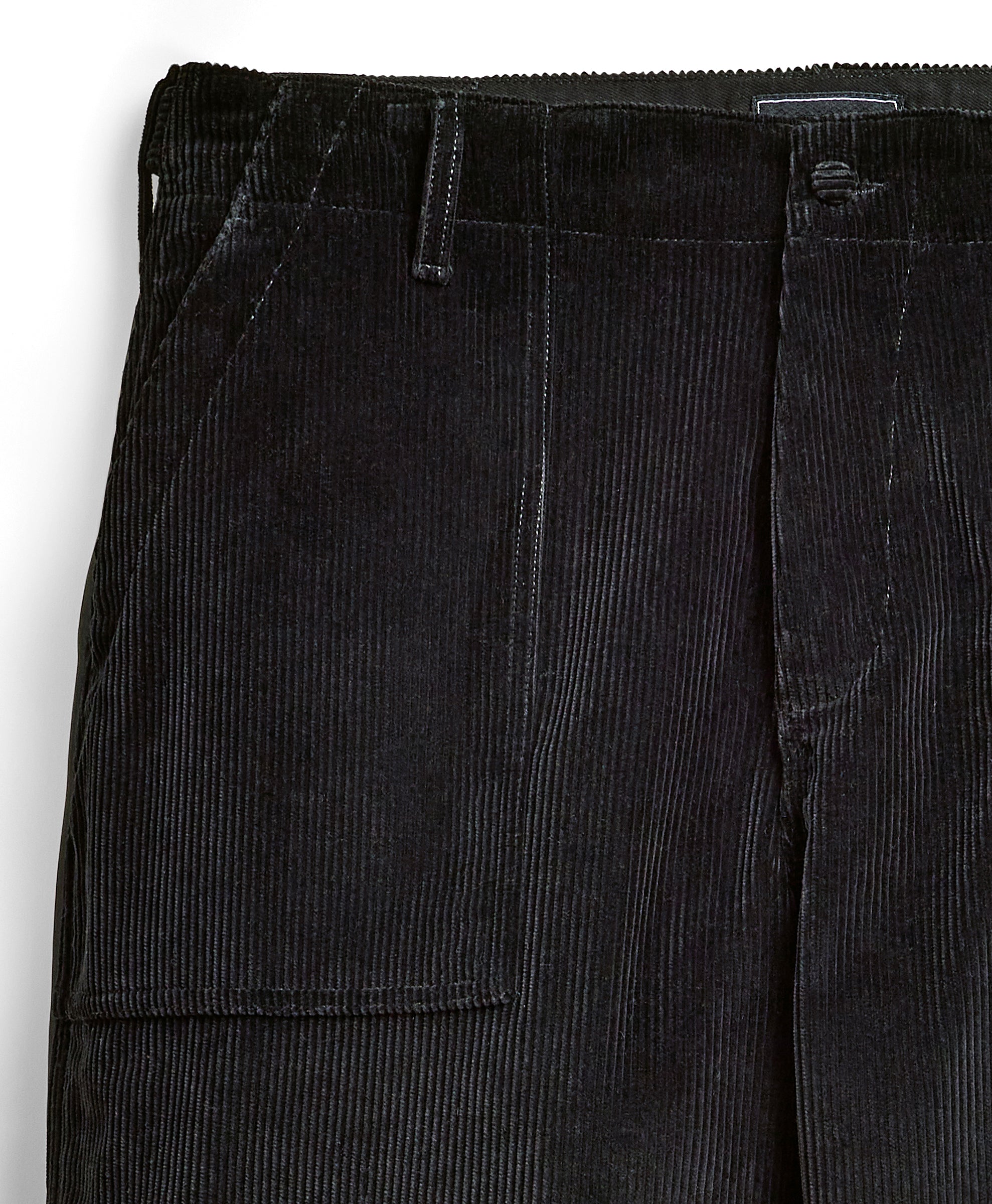 EG x Brooks Brothers - Oversized Side Stripe Wide Fatigue Pant - Black Cord