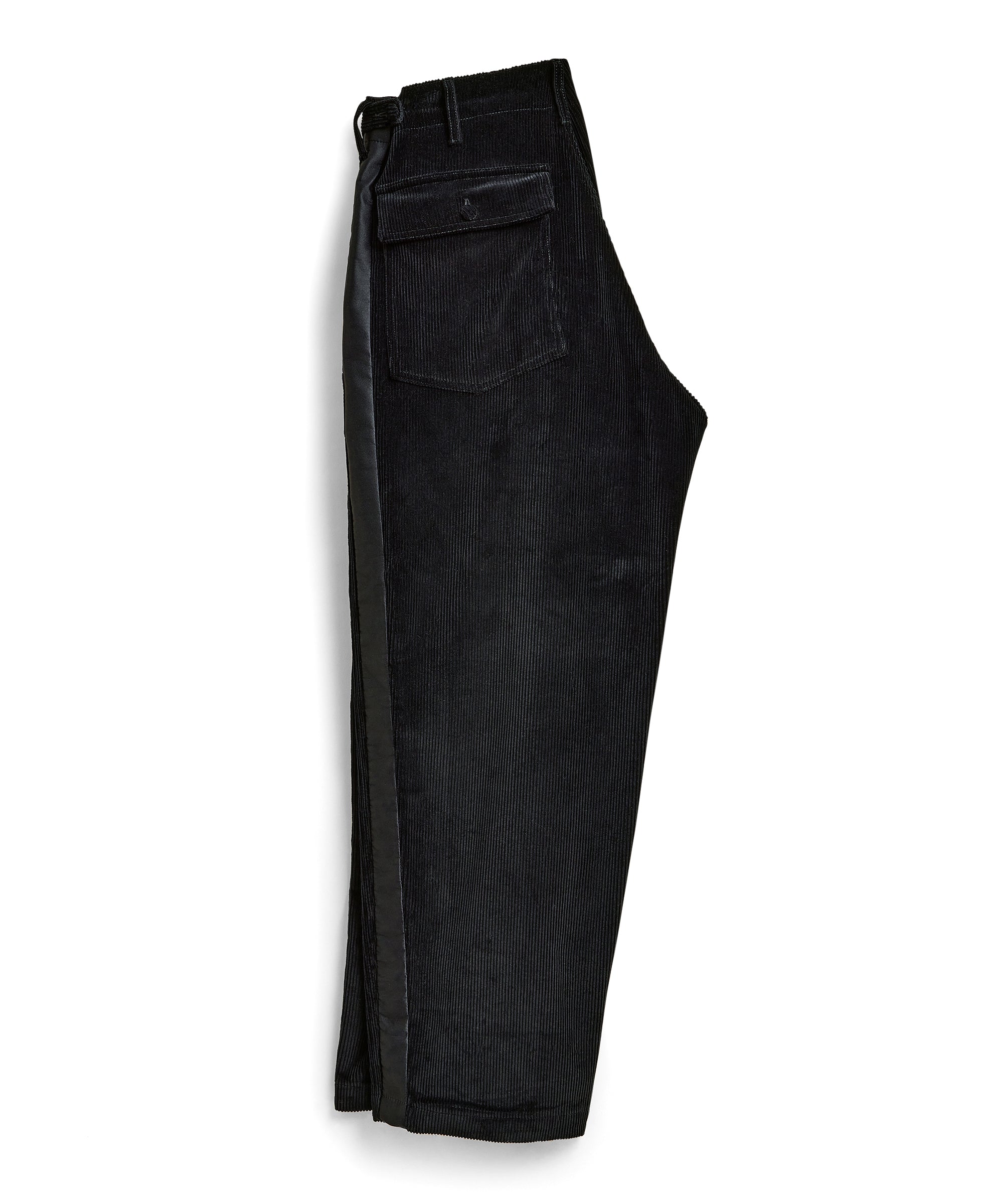 EG x Brooks Brothers - Oversized Side Stripe Wide Fatigue Pant - Black Cord