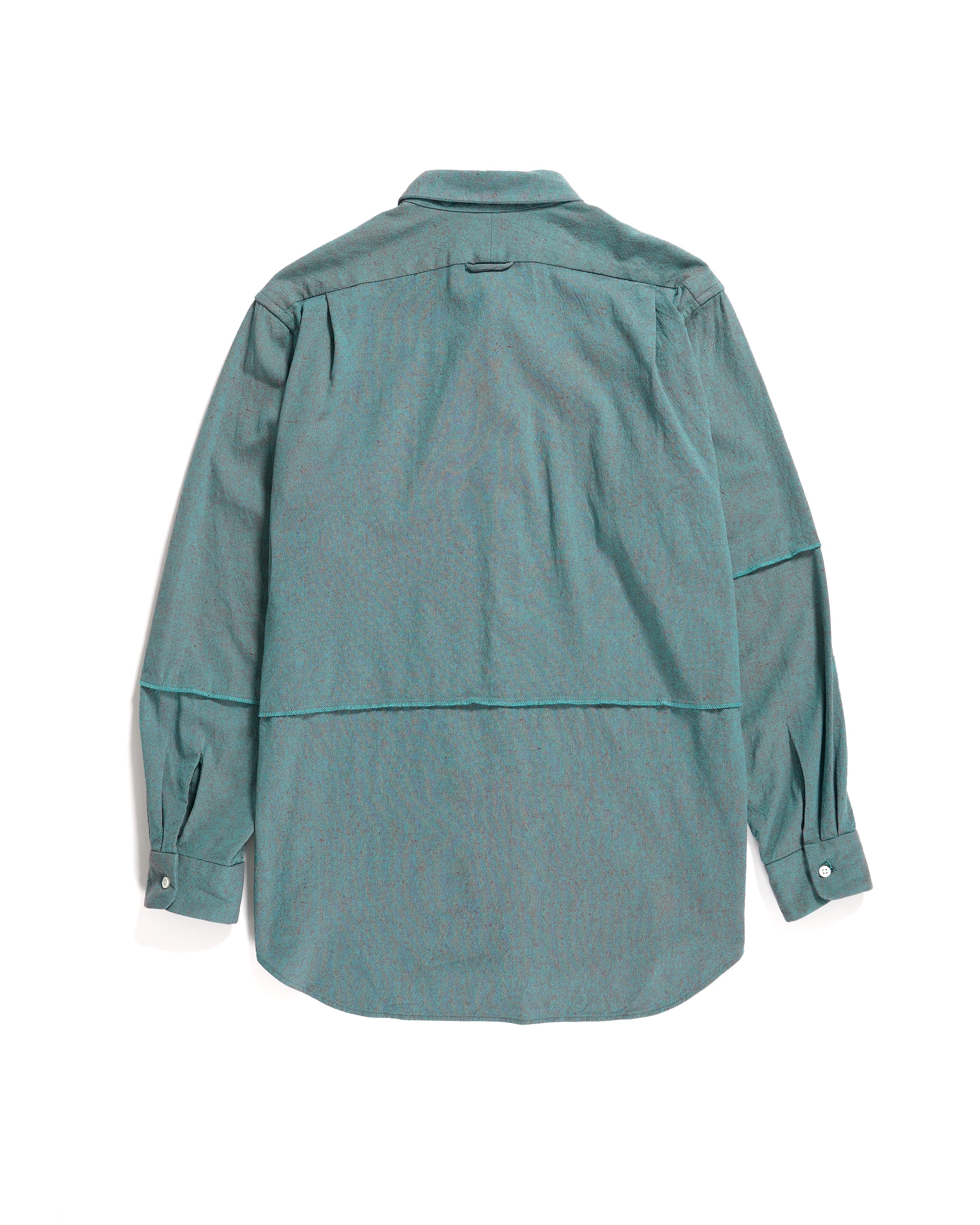 Combo Short Collar Shirt - Jade Cotton Iridescent Oxford