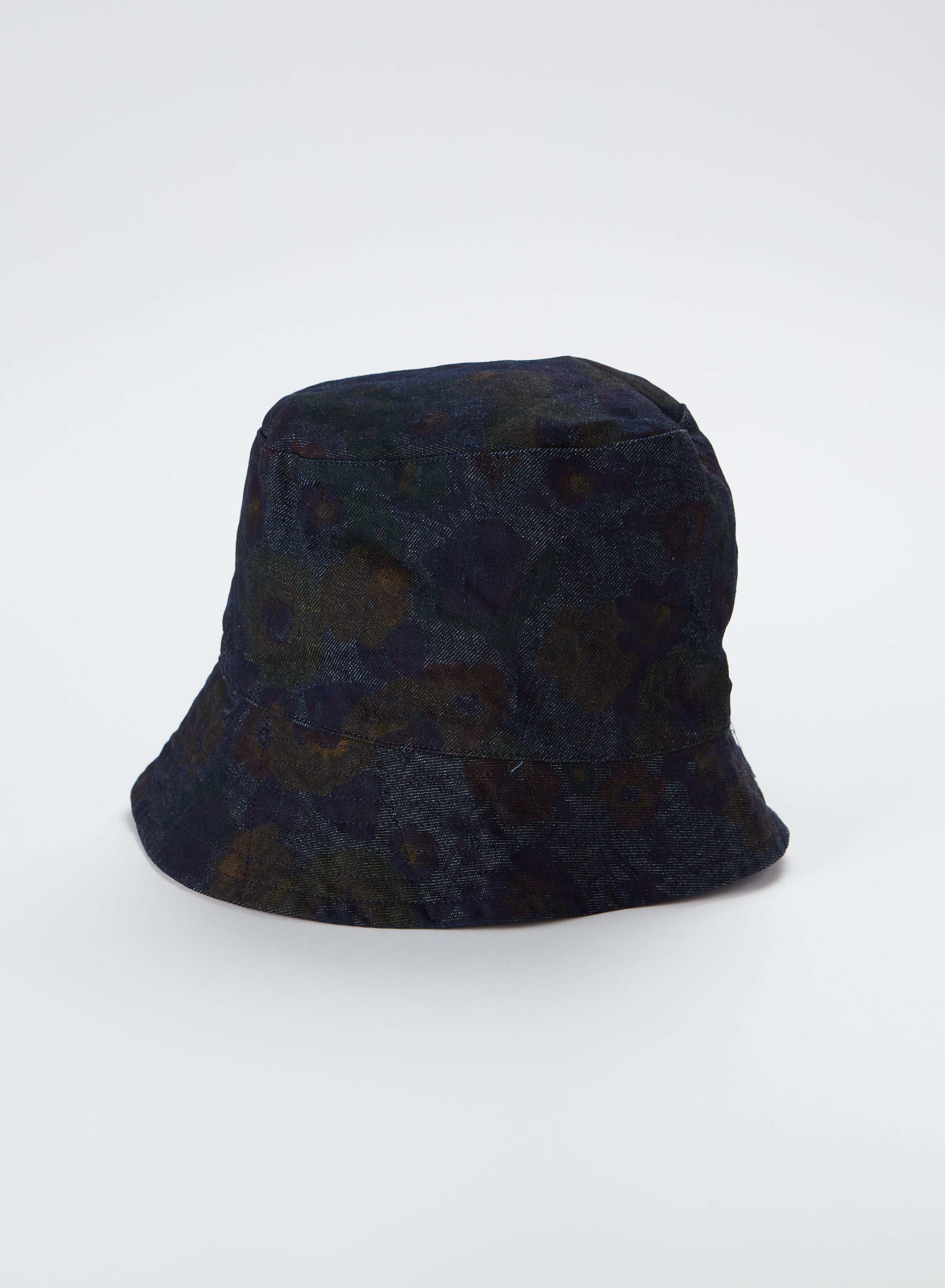 Bucket Hat - Indigo Floral Print Denim