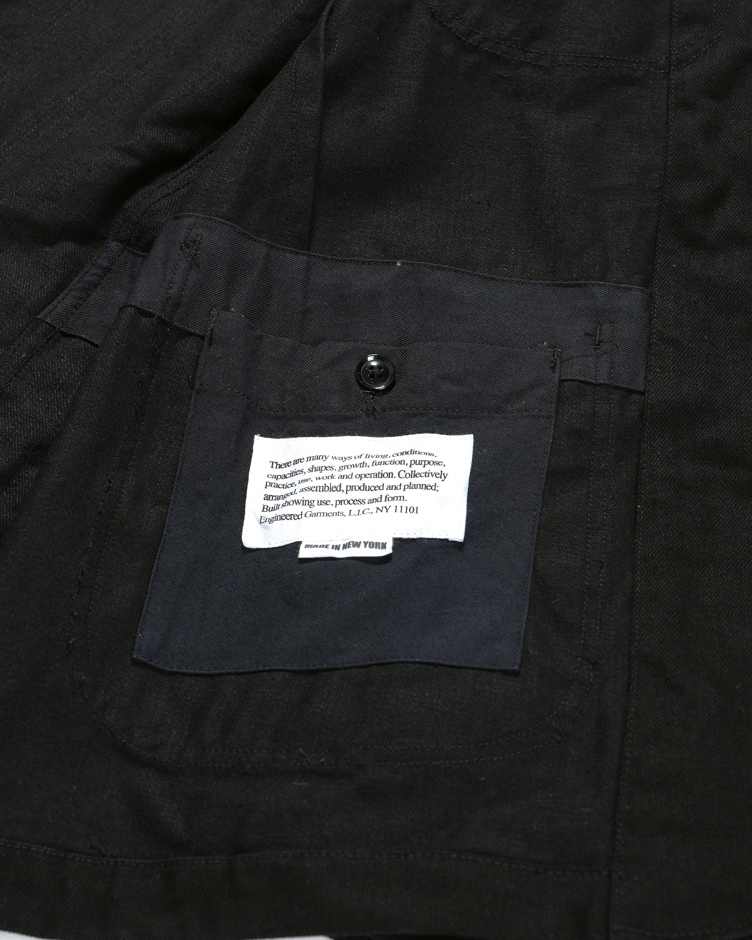 Bedford Jacket - Black Cotton Bull Denim