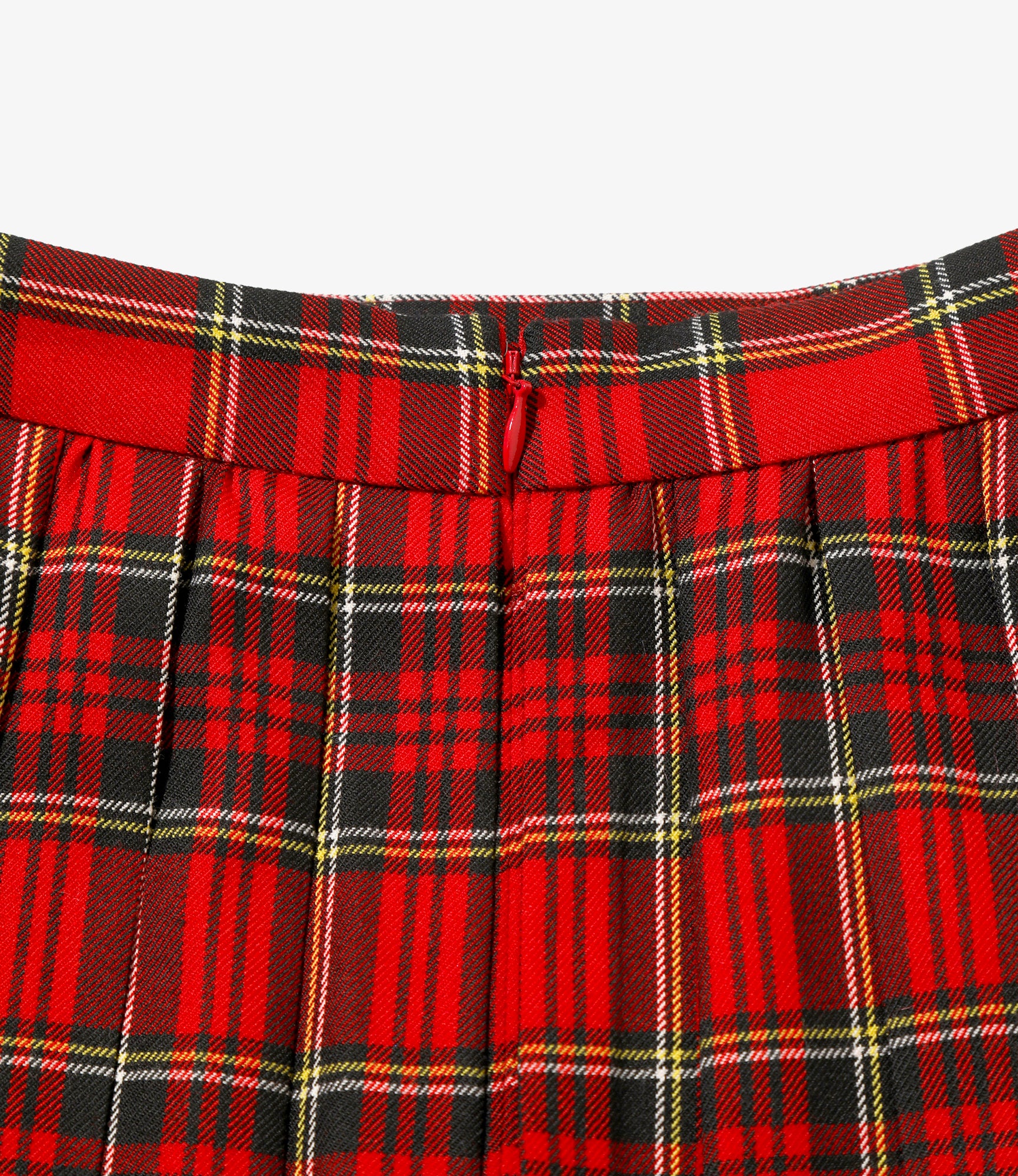 Variation Pleats Skirt - Tartan - Red