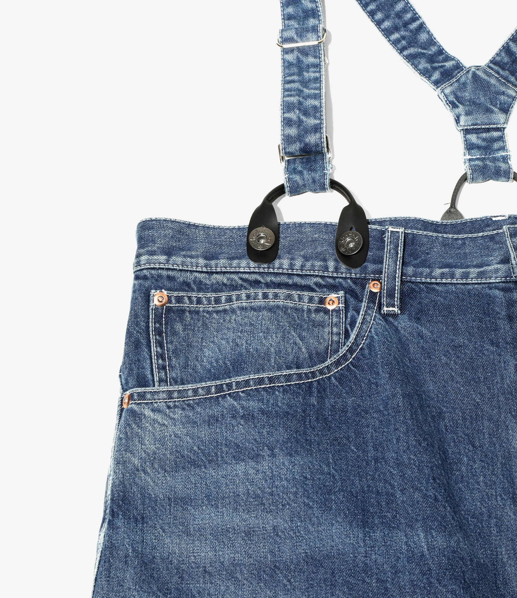 5 Pockets Suspender Pants - Indigo - Denim