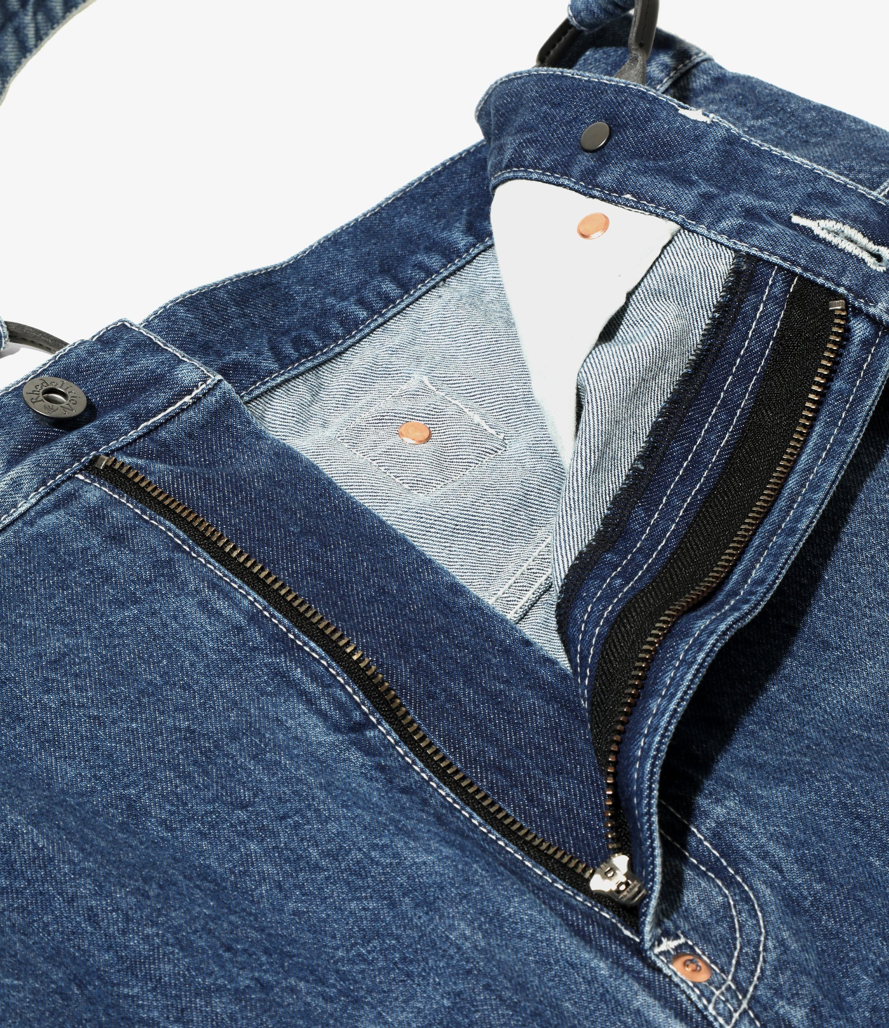 5 Pockets Suspender Pants - Indigo - Denim