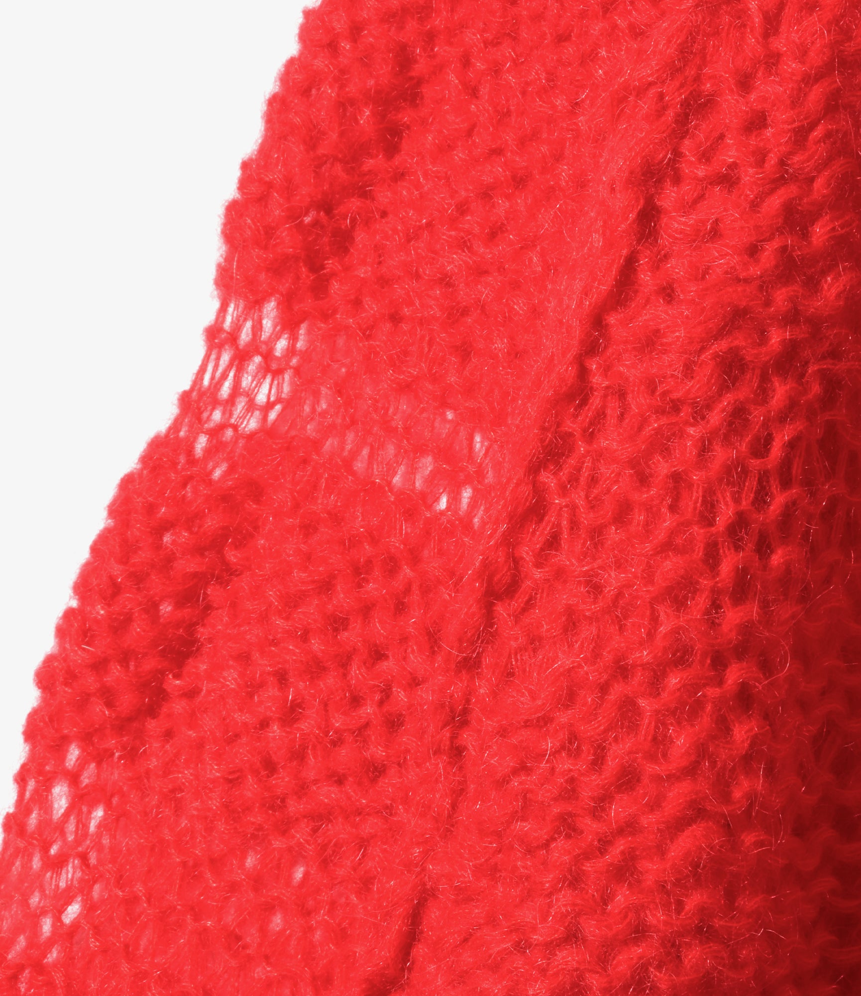 Mock Neck Sweater - Mohair - Solid Red