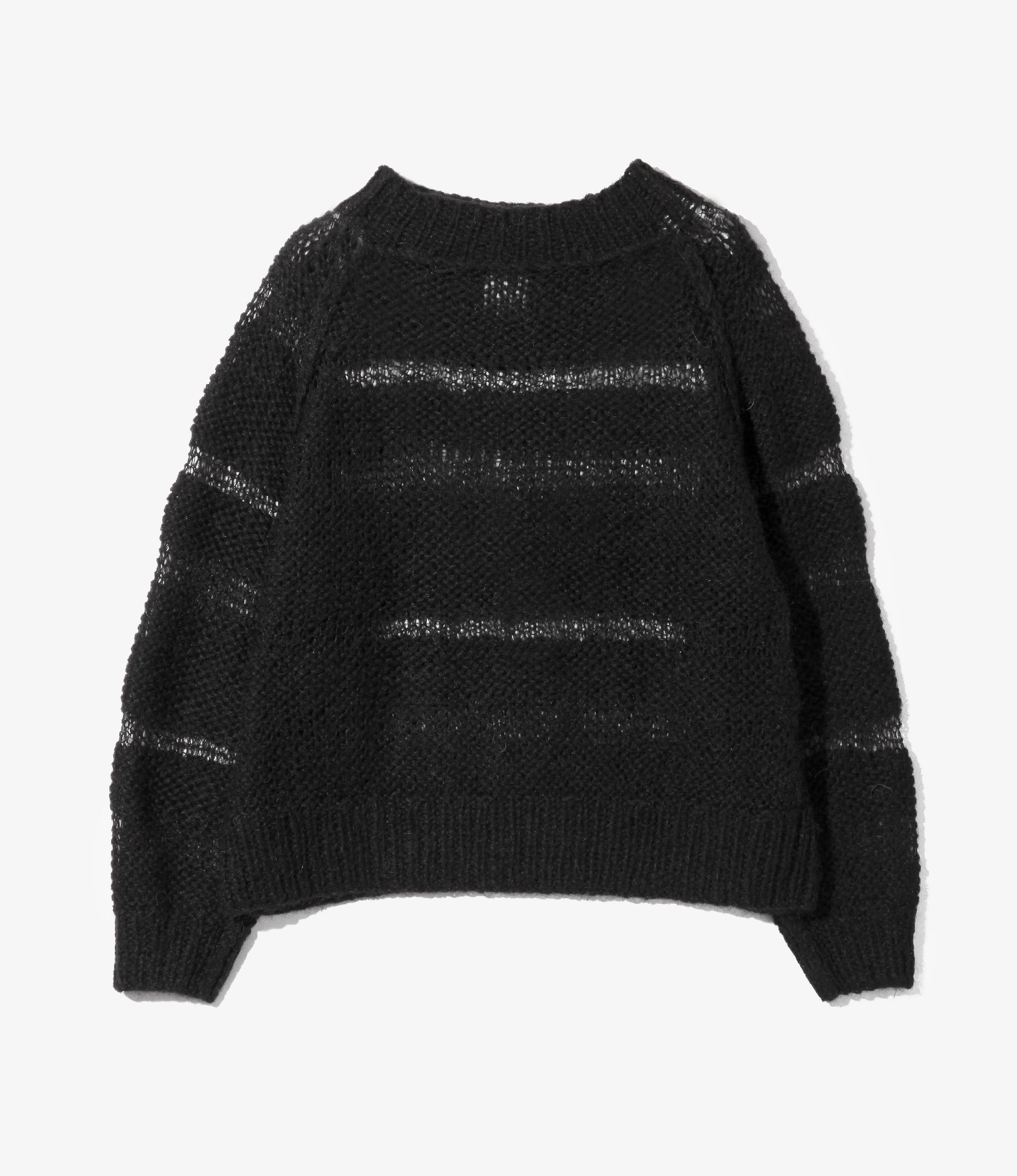 Mock Neck Sweater - Mohair - Solid Black