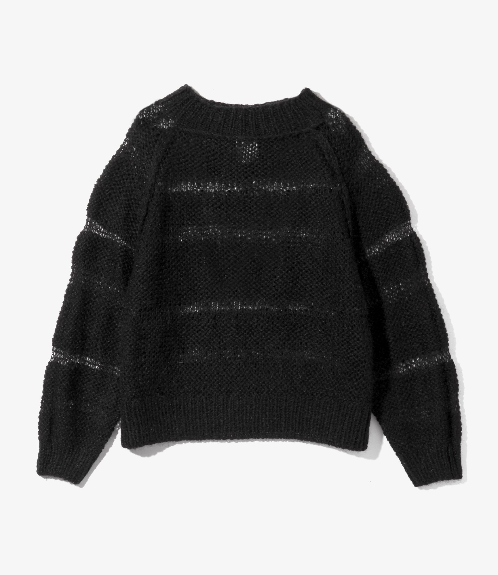 Mock Neck Sweater - Mohair - Solid Black