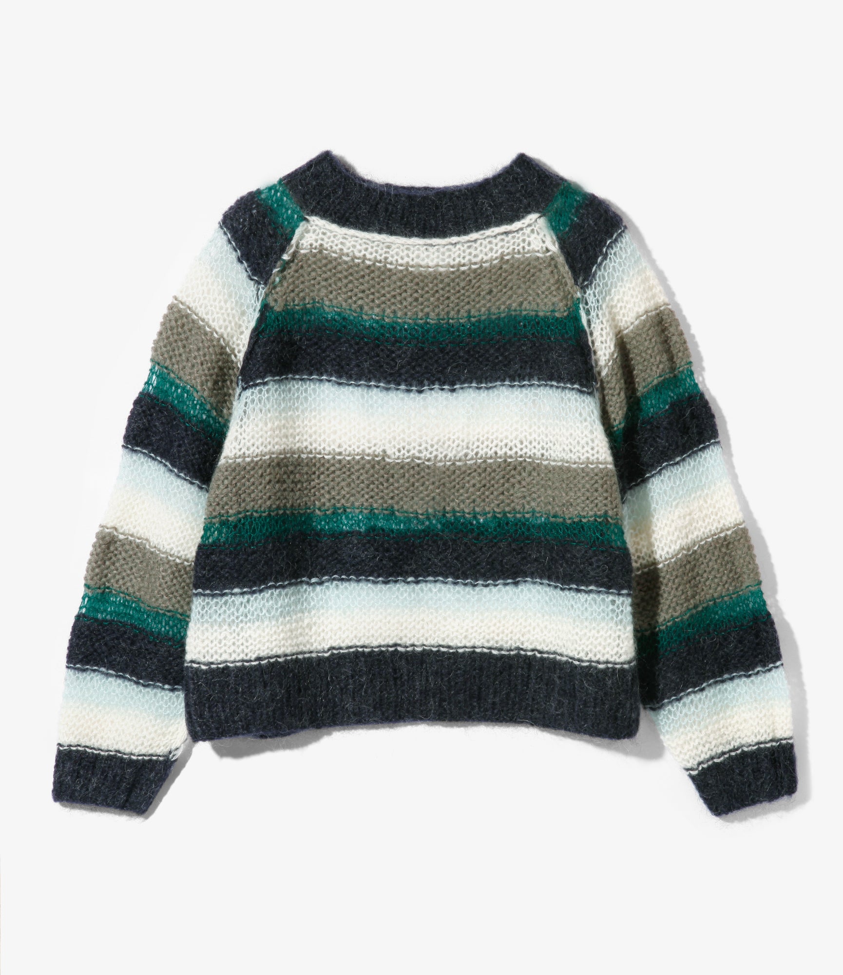 Mock Neck Sweater - Mohair - Stripe
