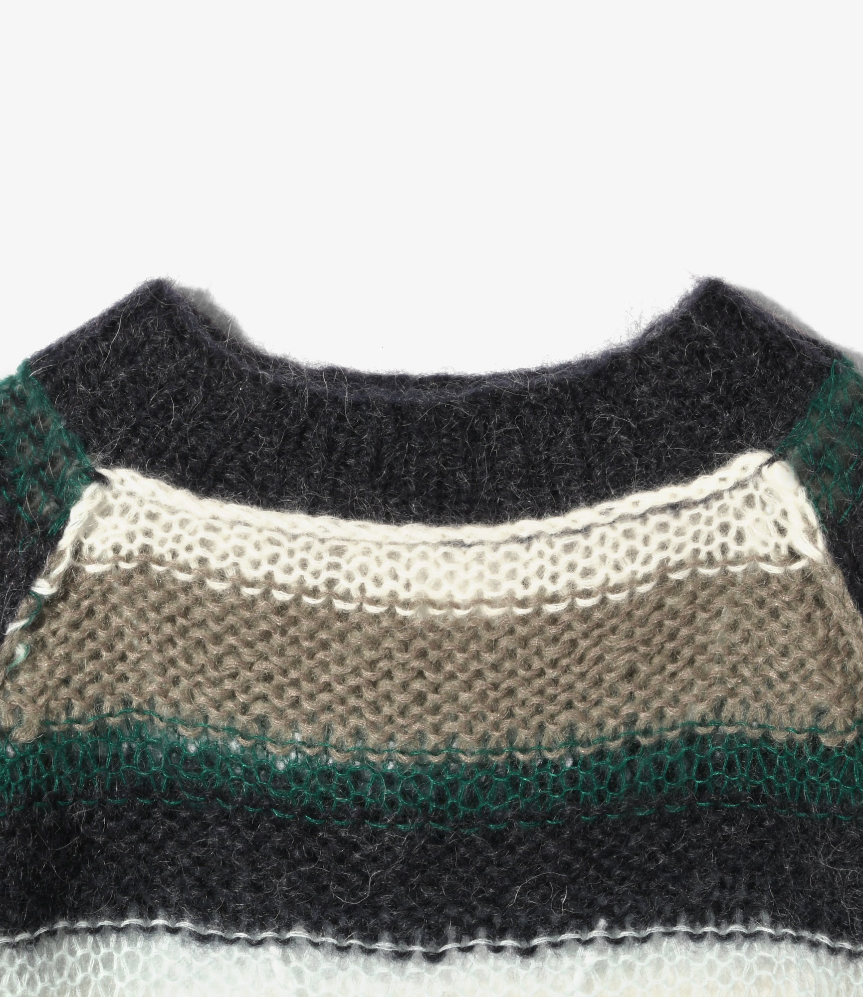 Mock Neck Sweater - Mohair - Stripe