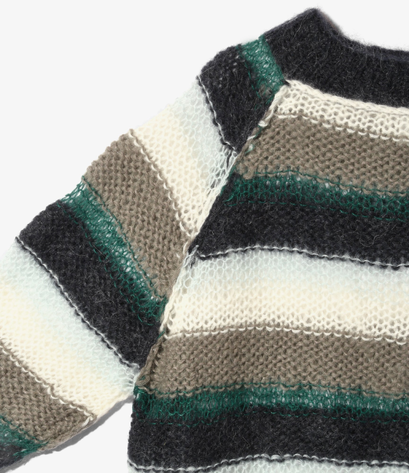 Mock Neck Sweater - Mohair - Stripe