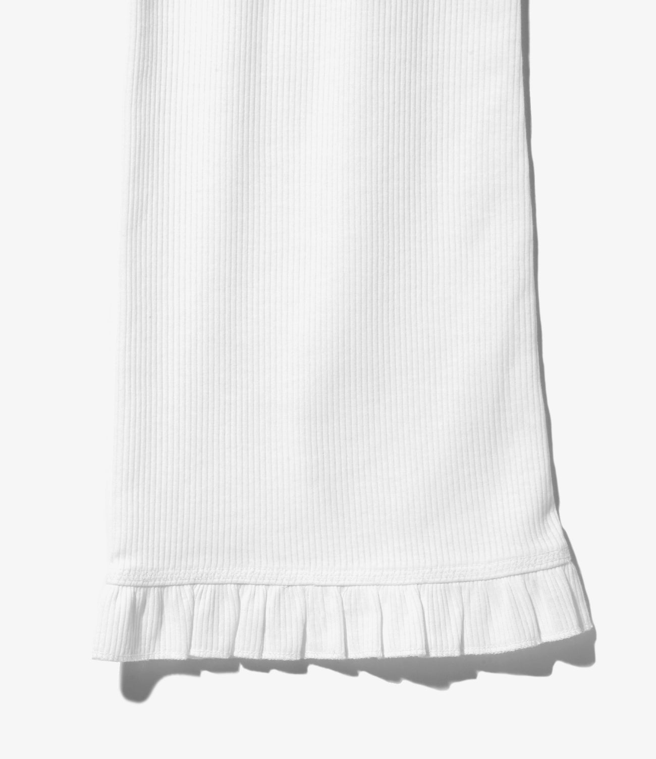 Ribbed Frill Pants - White