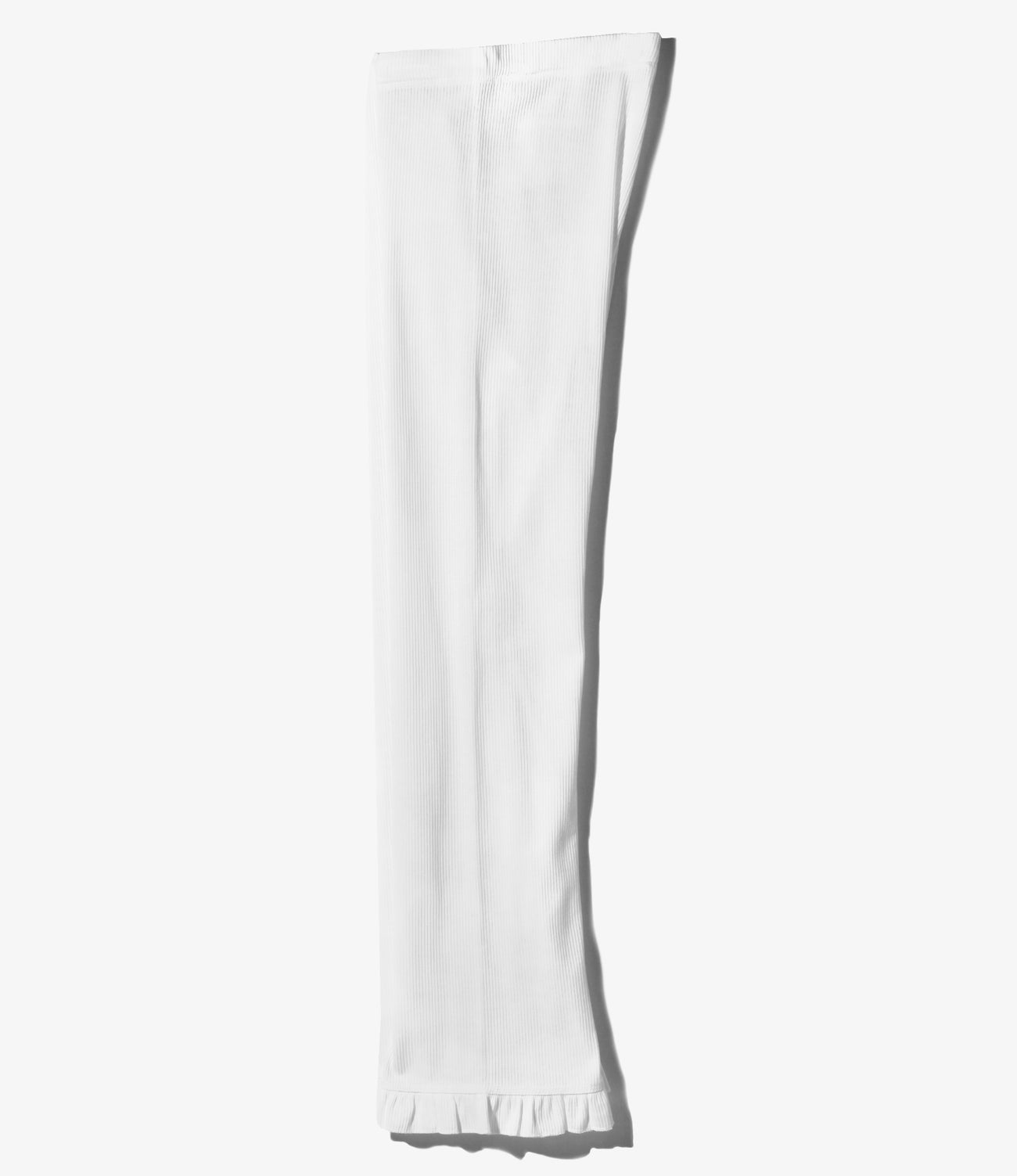 Ribbed Frill Pants - White