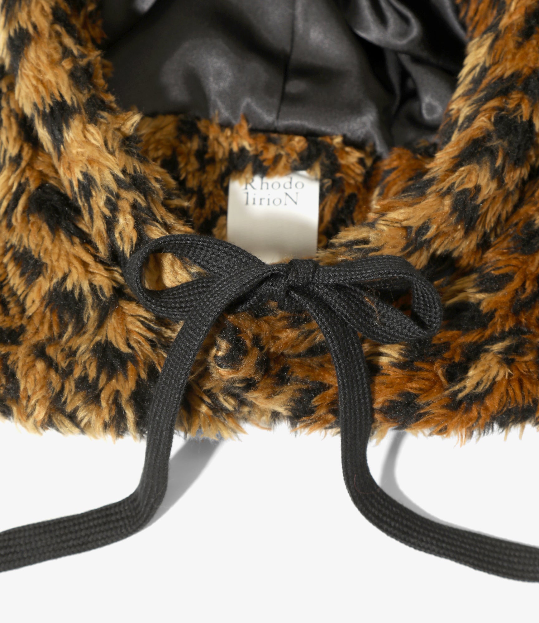 Eco Fur Hoody Scarf - Leopard