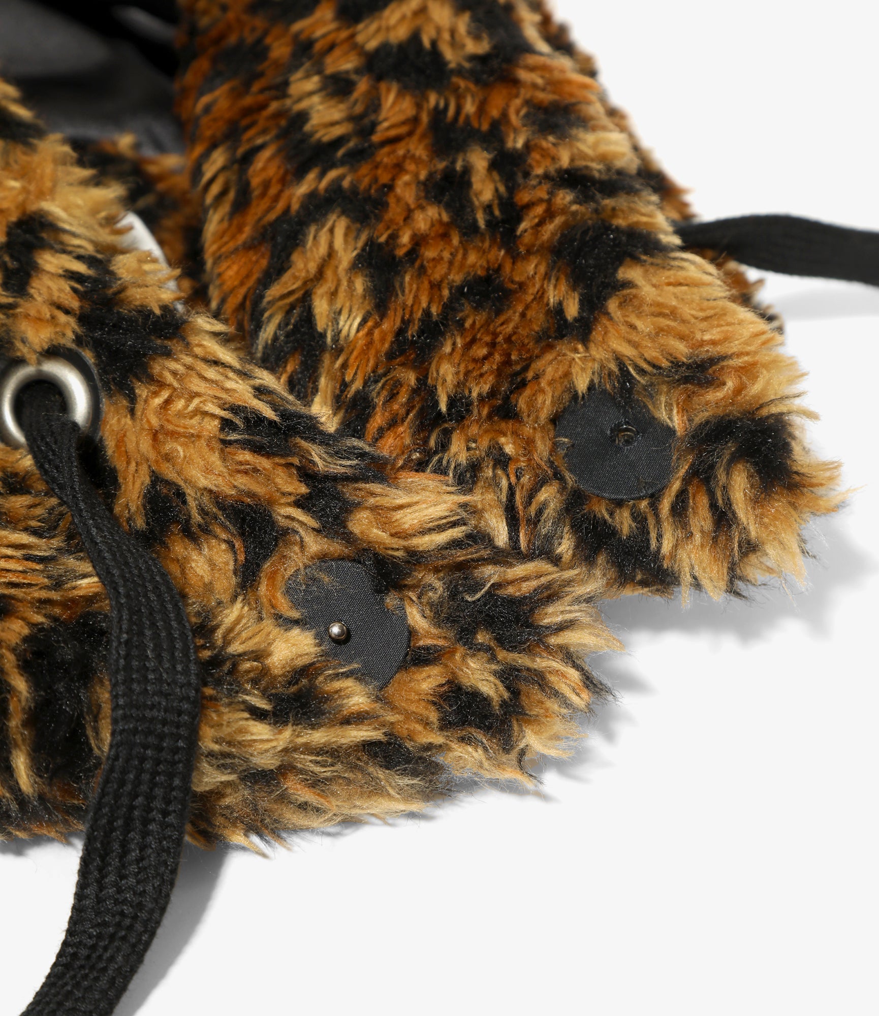 Eco Fur Hoody Scarf - Leopard