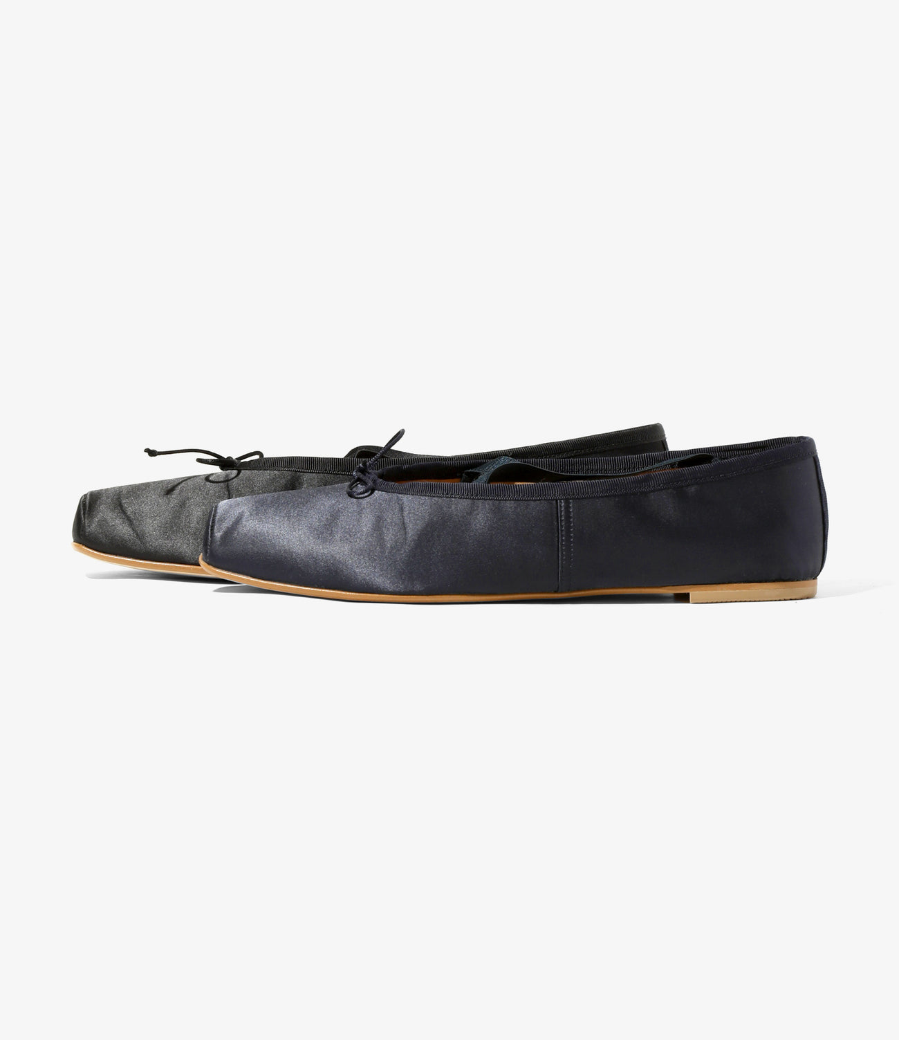 Color Combination Ballet Shoes - Black