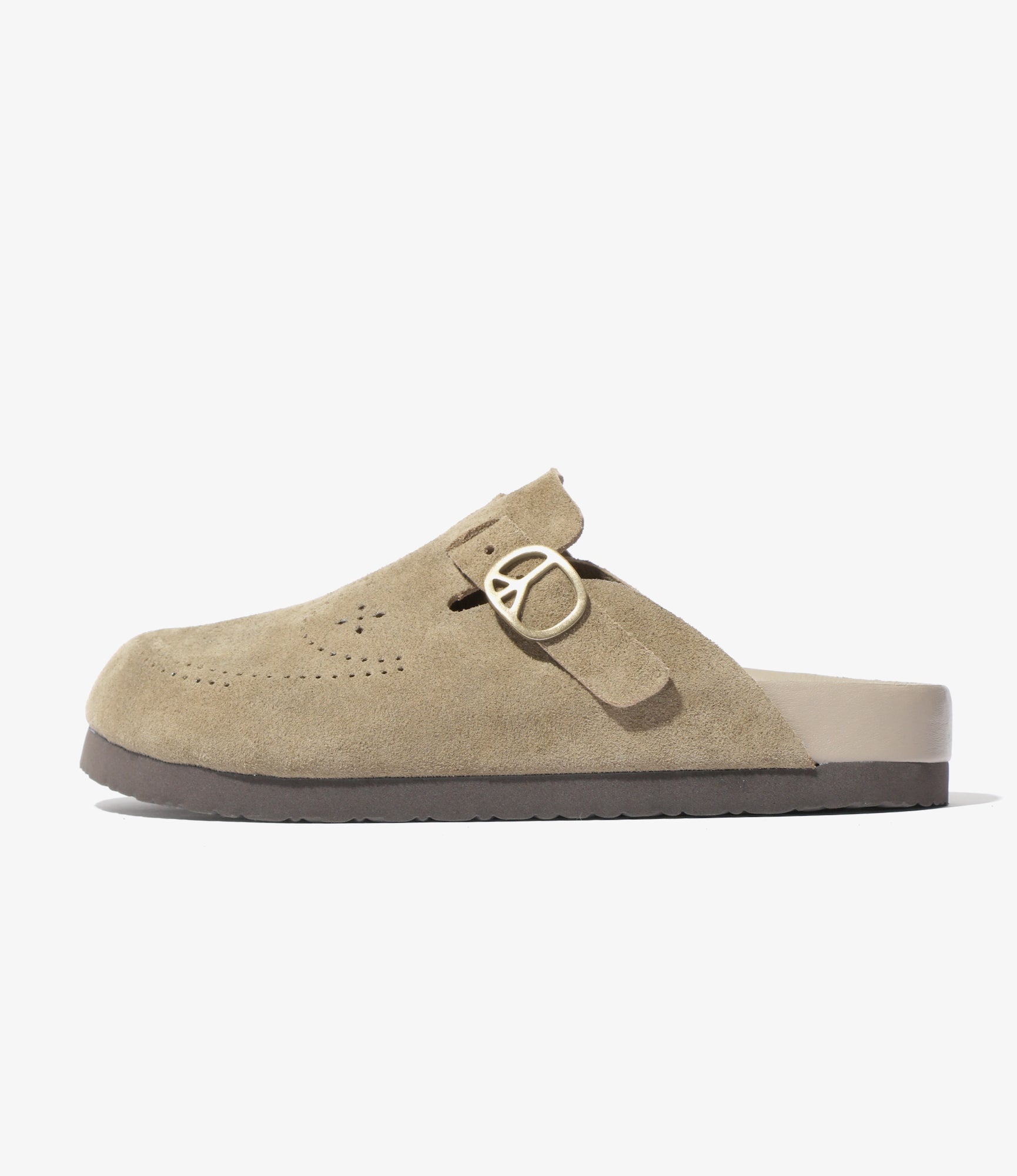 Clog Sandal - Taupe - Suede