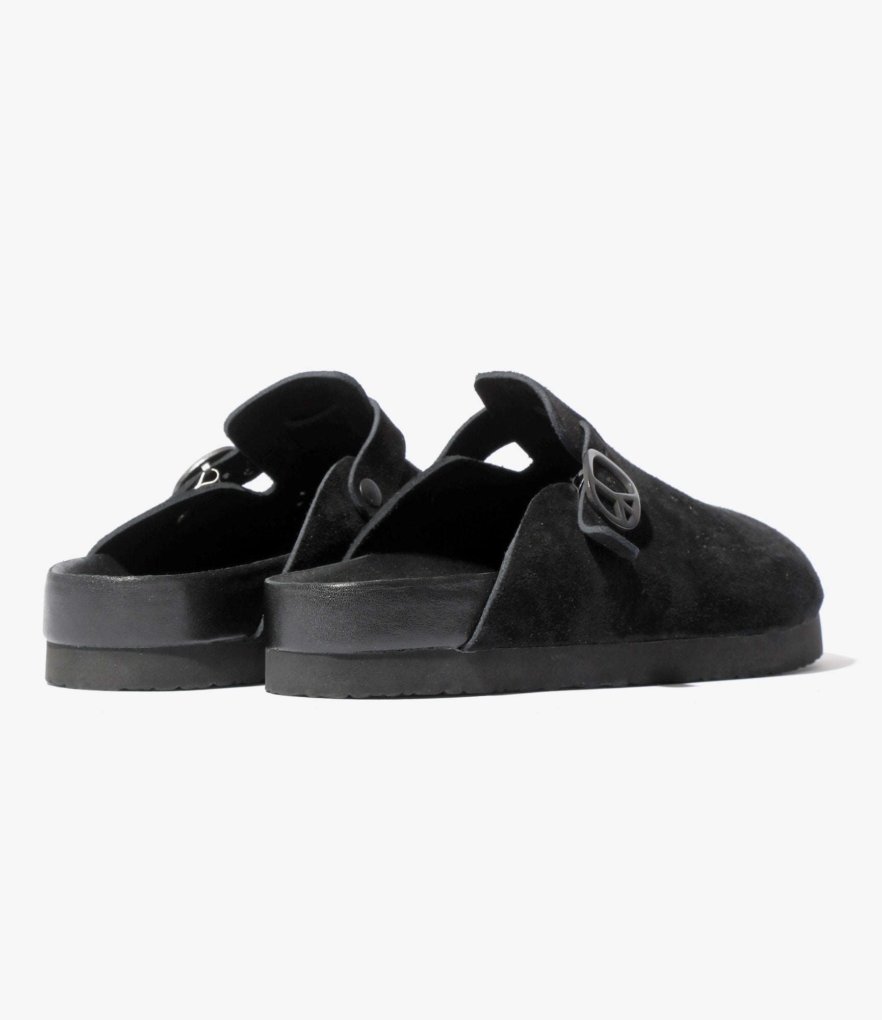 Clog Sandal - Black - Suede Leather