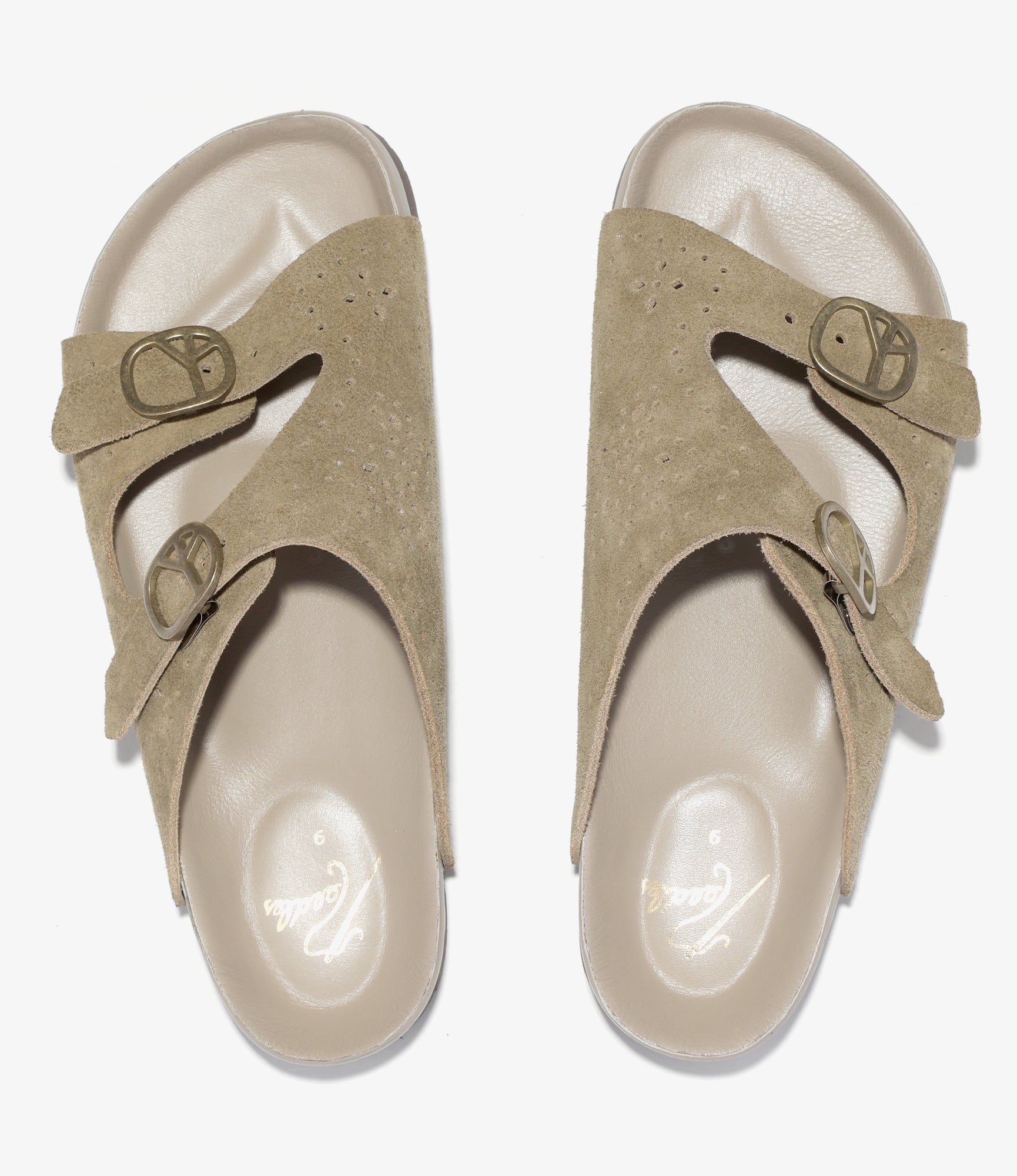 Double Strap Sandal - Taupe - Suede Leather