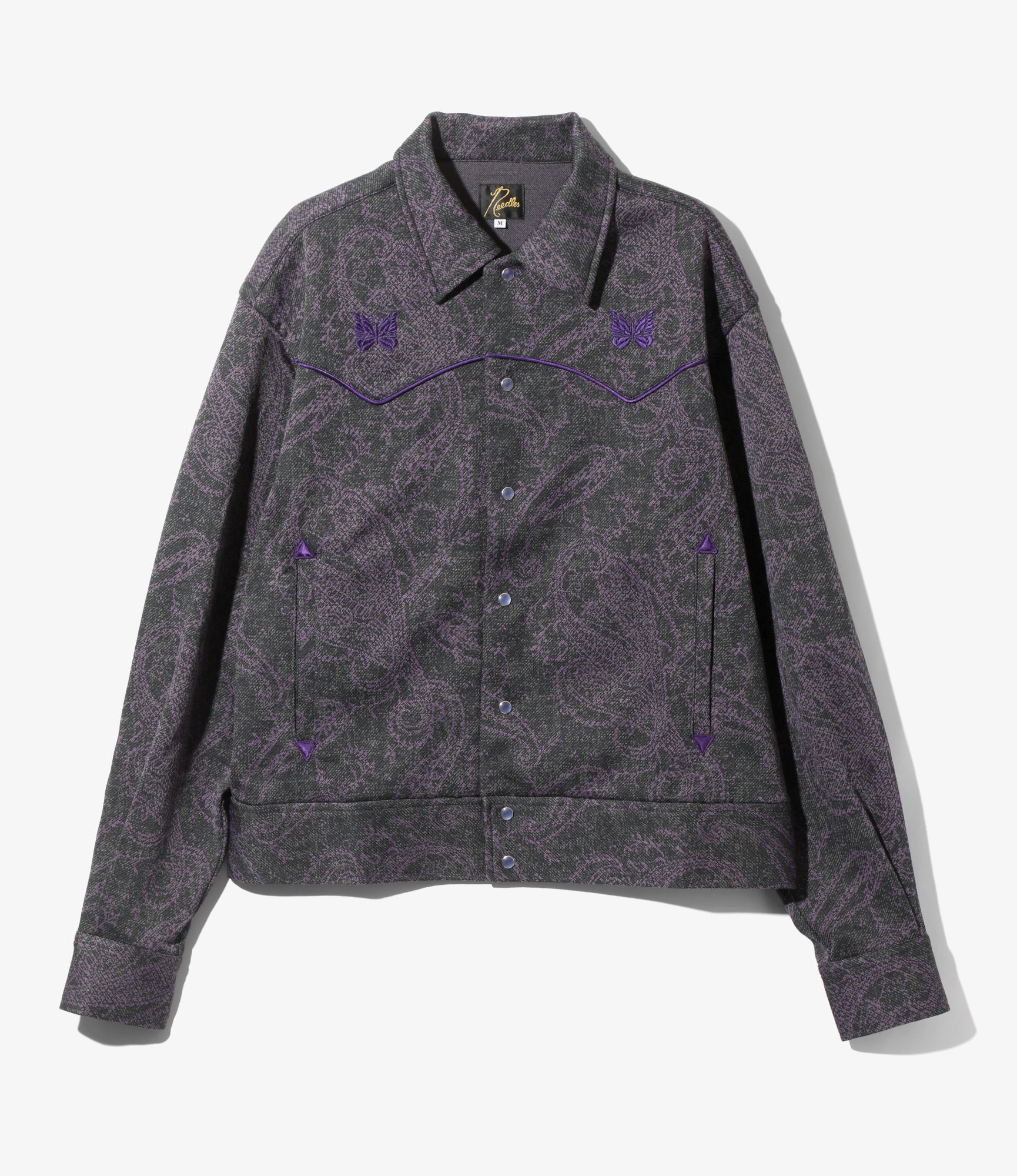 Piping Cowboy Jacket - Black / Purple - Poly Jq. | Nepenthes