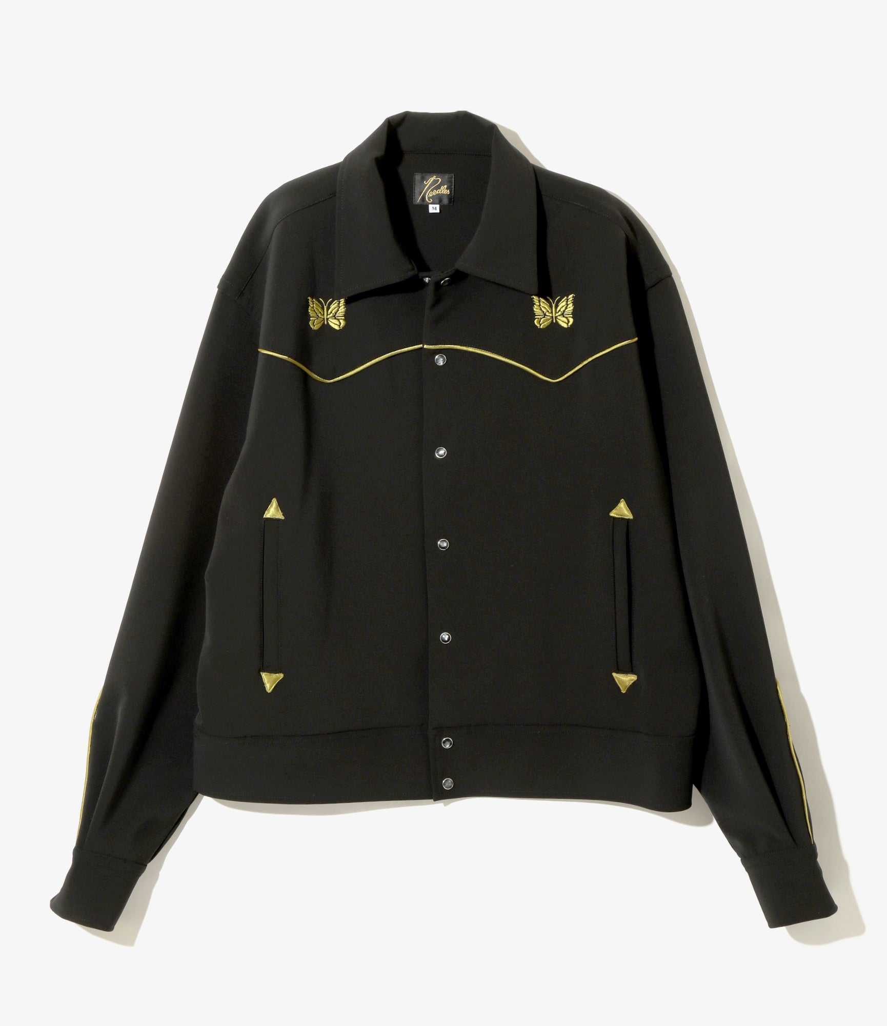 Piping Cowboy Jacket - Black - PE/PU Double Cloth