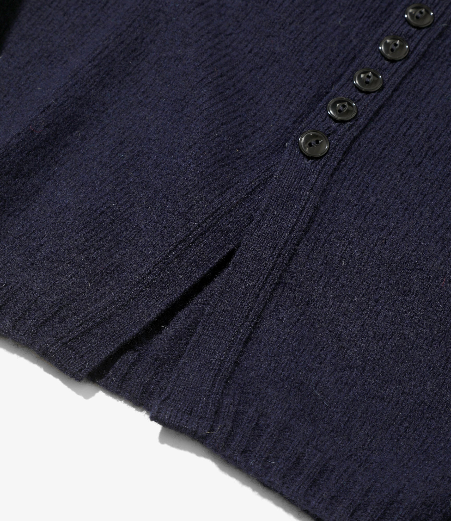 Fisherman Cardigan - Navy Shetland