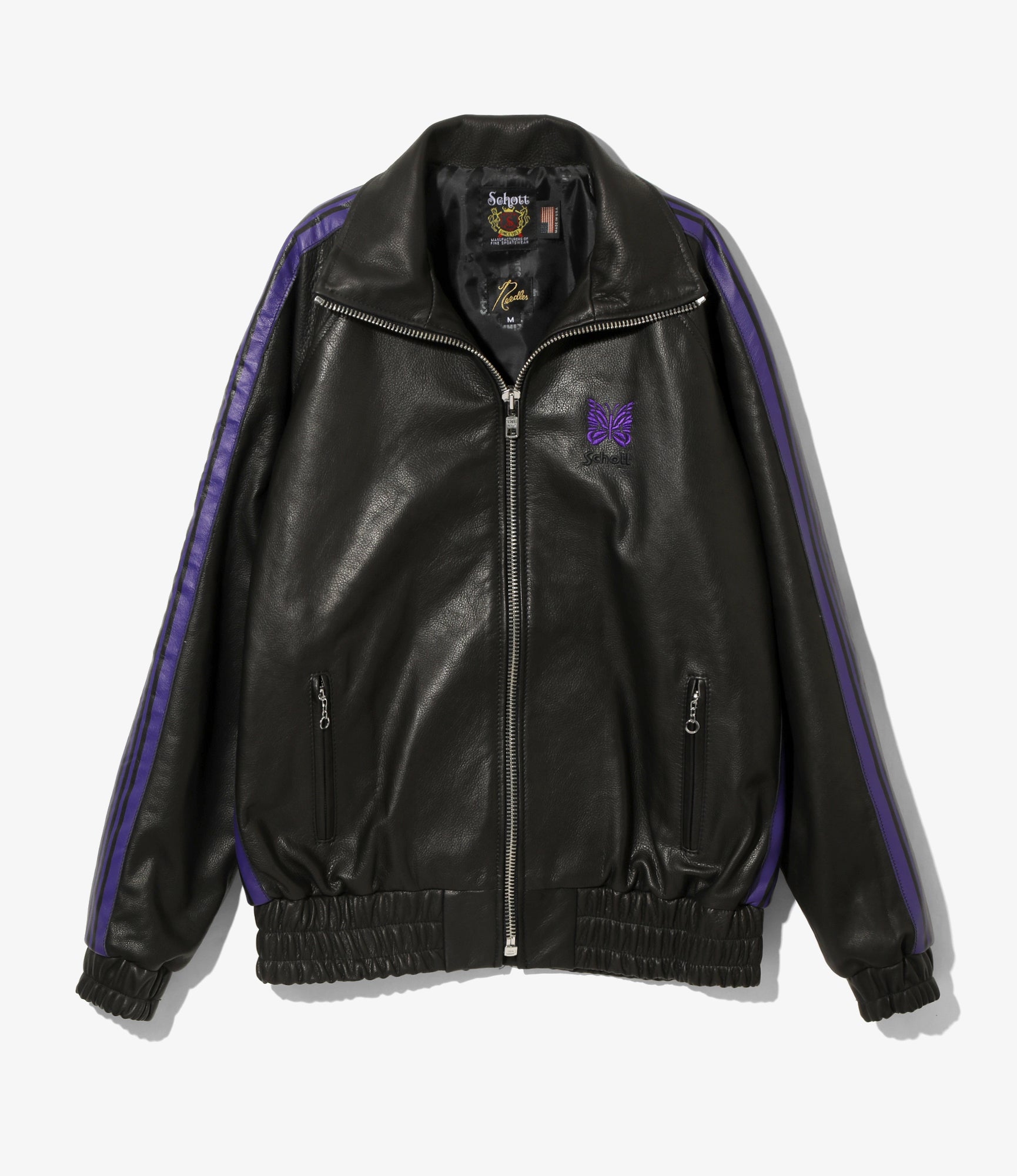 Needles x Schott - Track Jacket - Cowhide Leather | Nepenthes New York