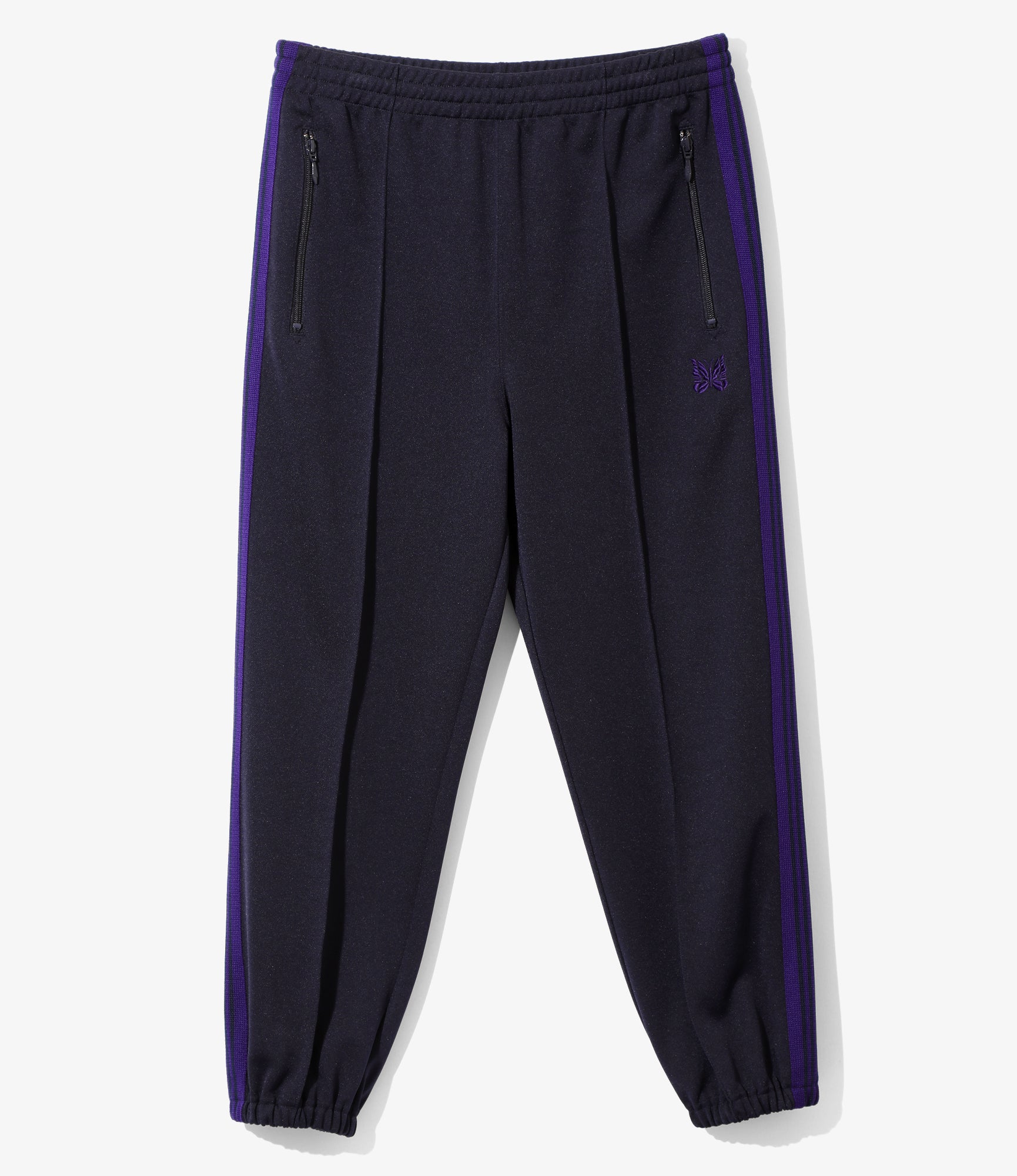 Zipped Track Pant- Navy - Poly Smooth