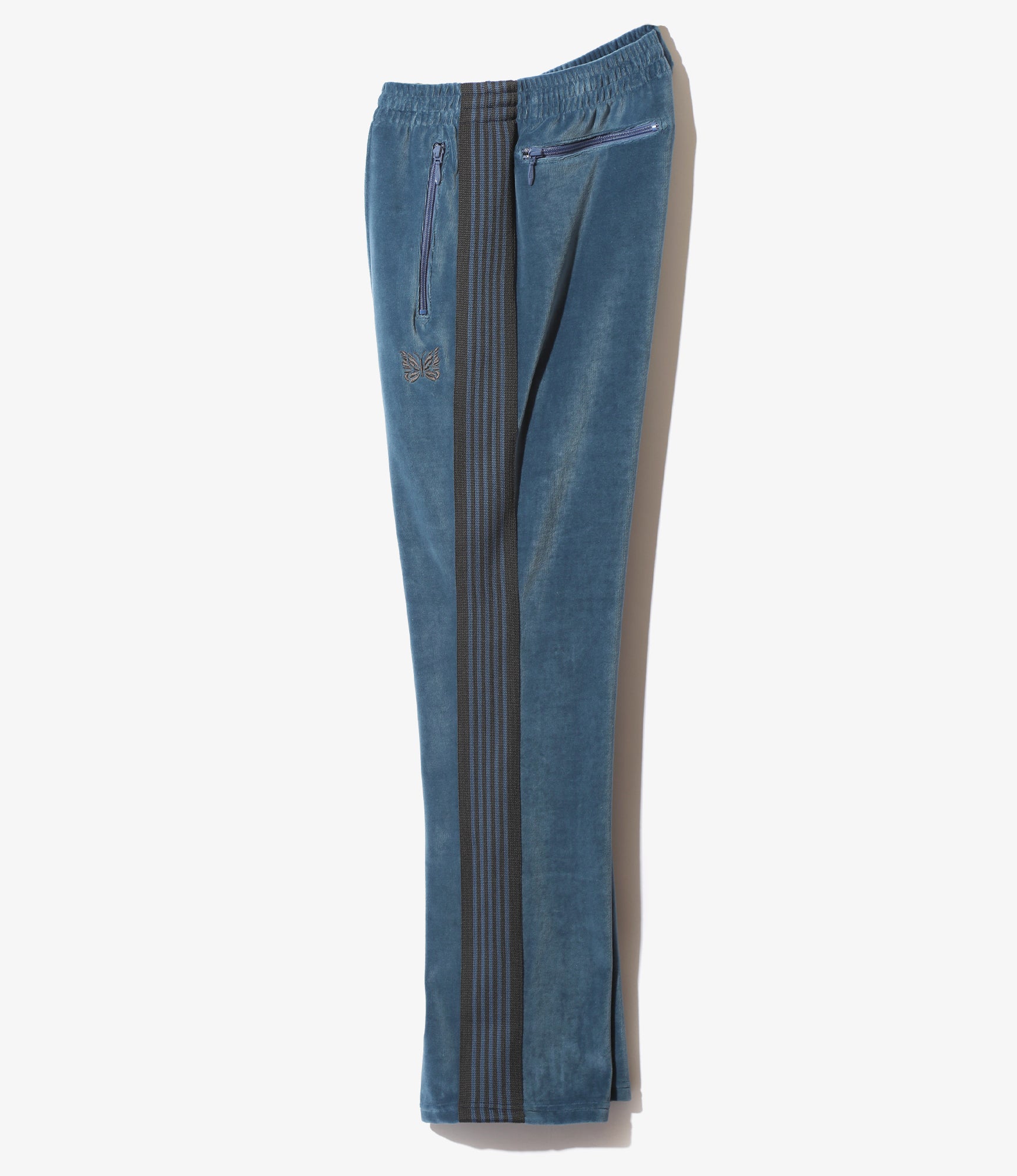 Narrow Track Pant - Smoke Blue - C/PE Velour | Nepenthes New York